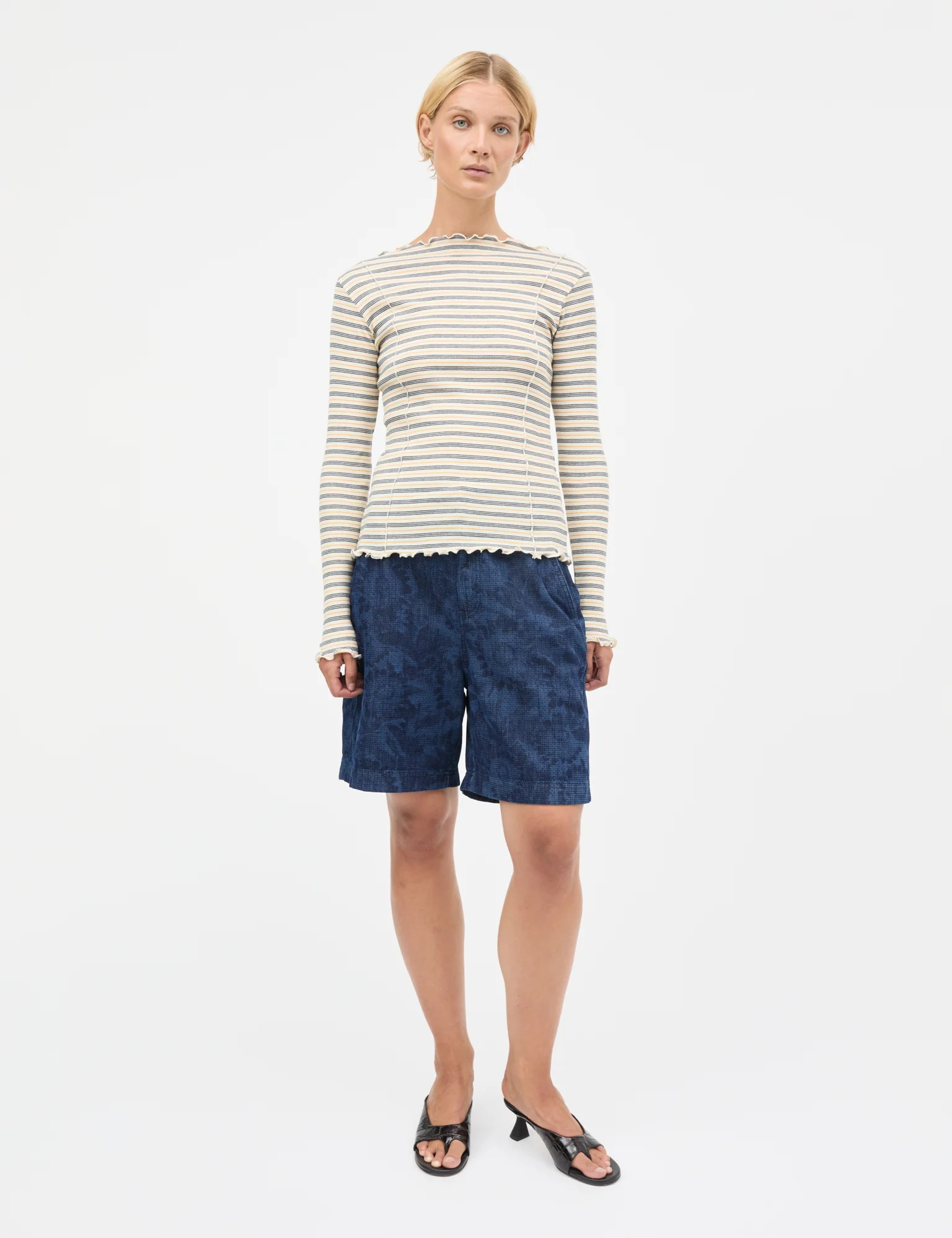 2x2 Cotton Stripe Siri Top, Vanilla Ice/Sky Captain/Zinnia