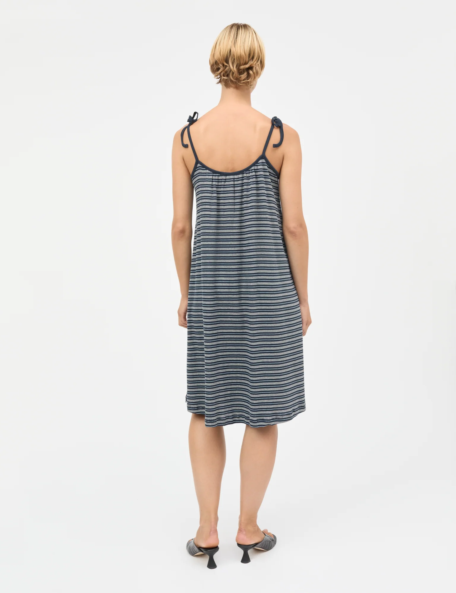 2x2 Cotton Stripe Stine Dress, Sky Captain/Vanilla Ice/Cashme - Image 2