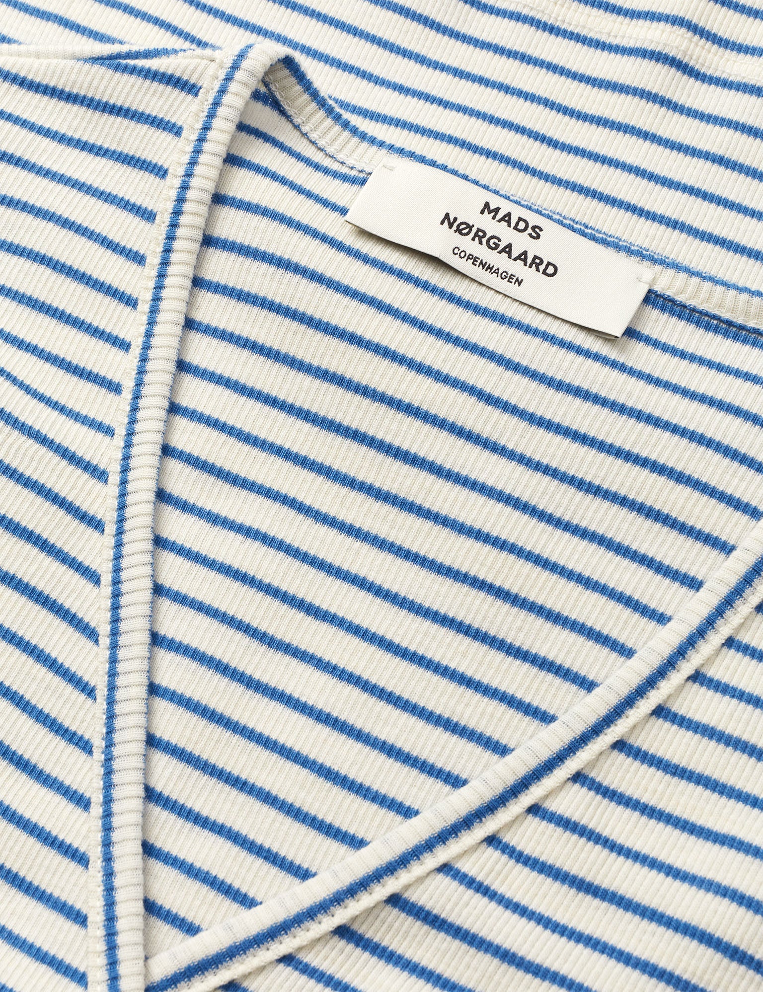 2x2 Cotton Stripe Susi LS Top, Vanilla Ice/Bright Cobalt - Image 2