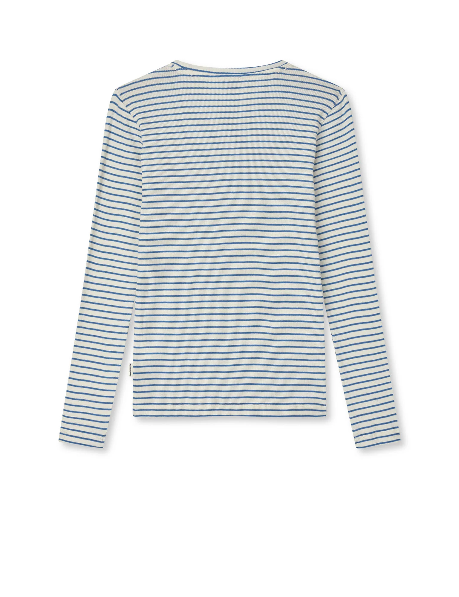 2x2 Cotton Stripe Talino Tee L/S, Vanilla Ice/Bright Cobalt - Image 4