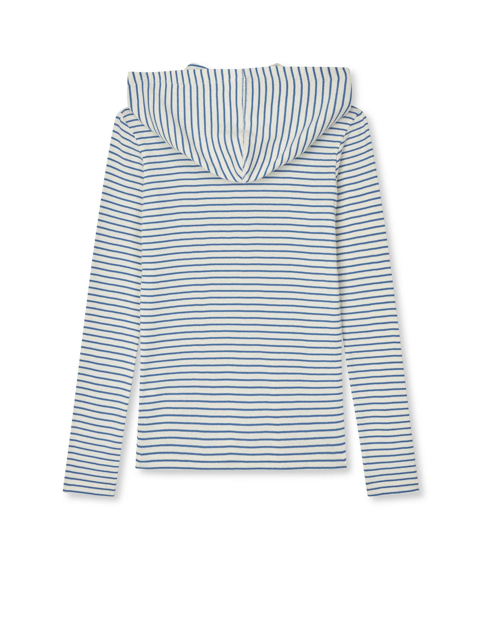 2x2 Cotton Stripe Tally Hoodie, Vanilla Ice/Bright Cobalt - Image 3