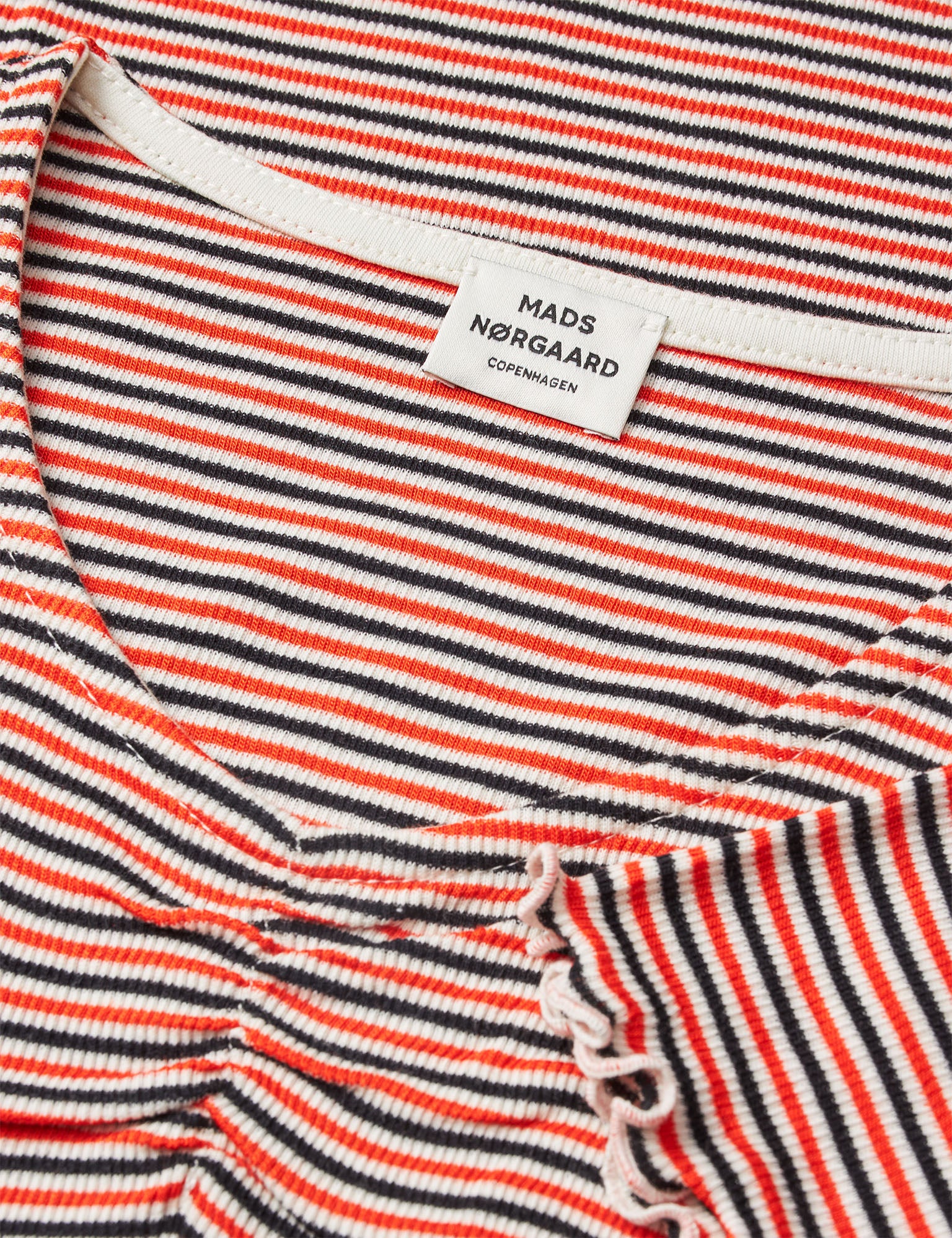 2x2 Cotton Stripe Tiki Tee, Fiery Red/Vanilla Ice - Image 3