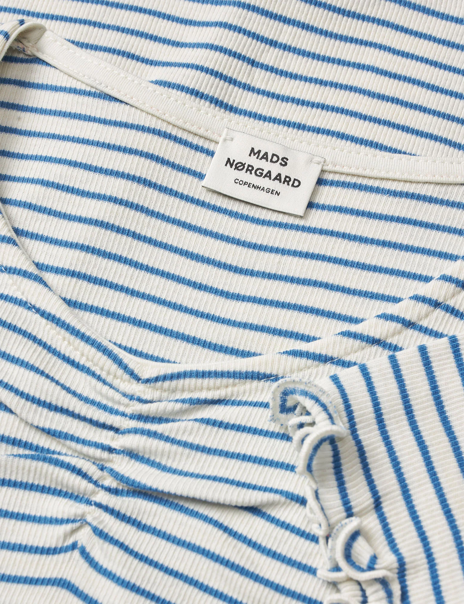 2x2 Cotton Stripe Tiki Tee, Vanilla Ice/Bright Cobalt - Image 3