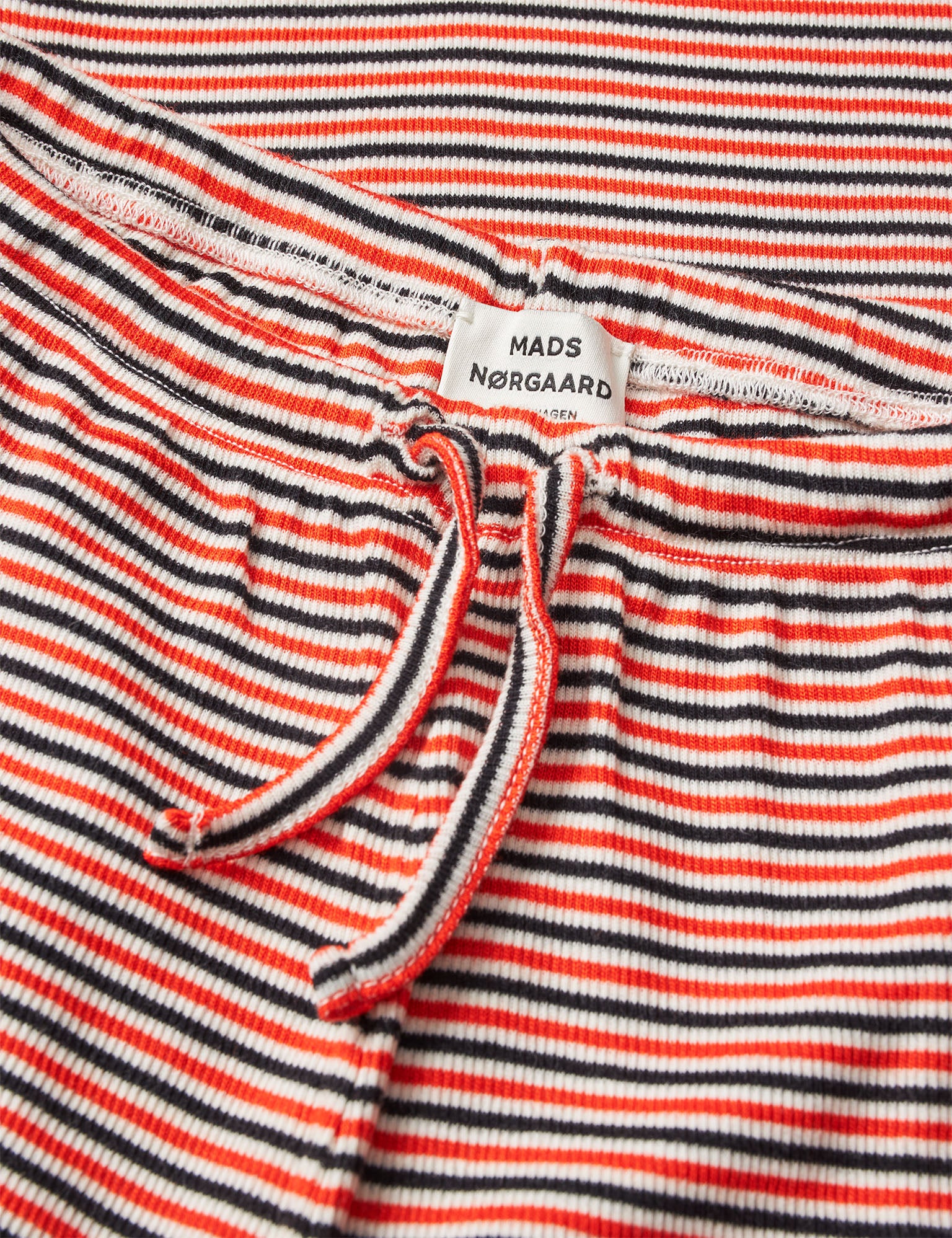 2x2 Cotton Stripe Verona Pants, Fiery Red/Vanilla Ice - Image 3