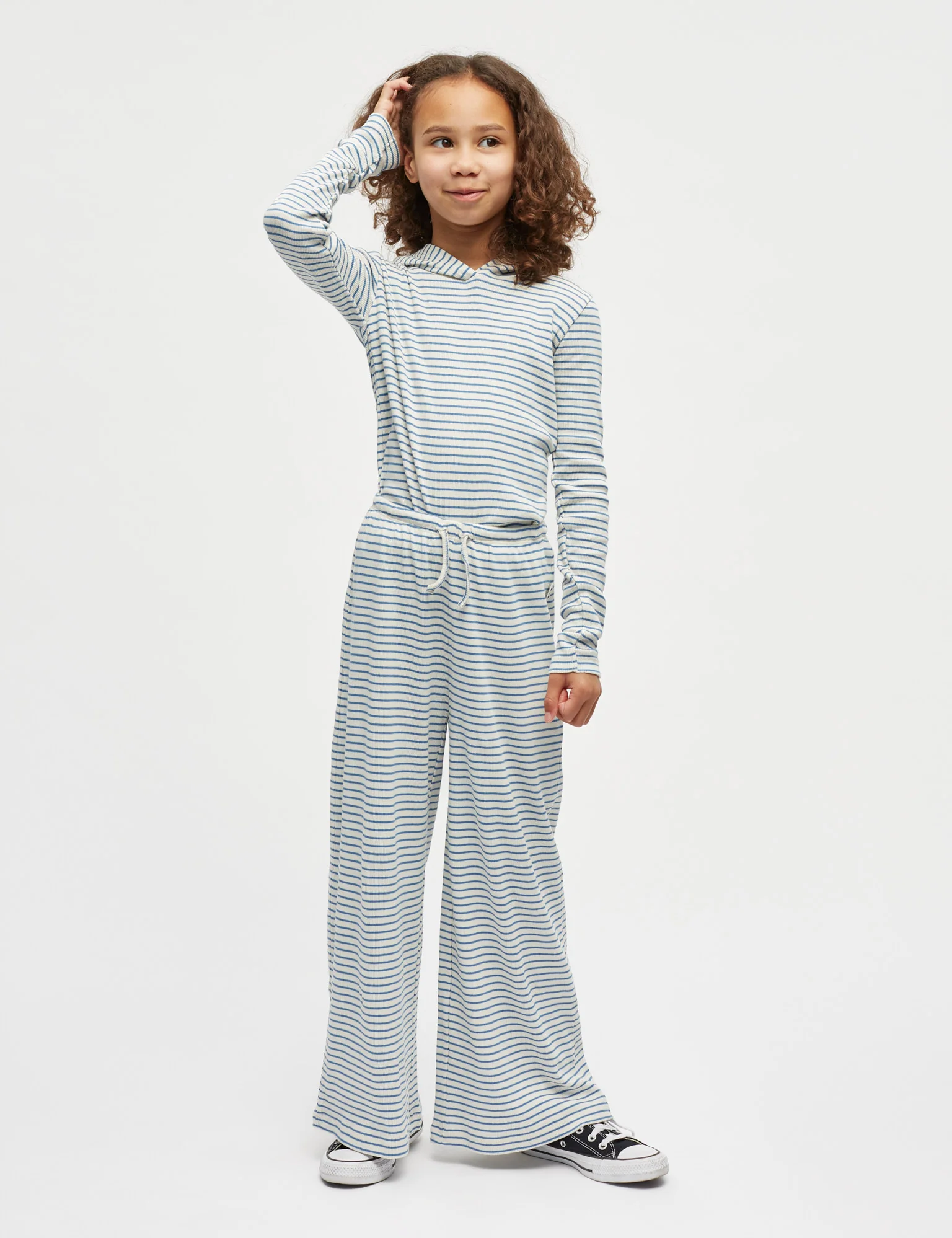 2x2 Cotton Stripe Verona Pants, Vanilla Ice/Bright Cobalt - Image 2