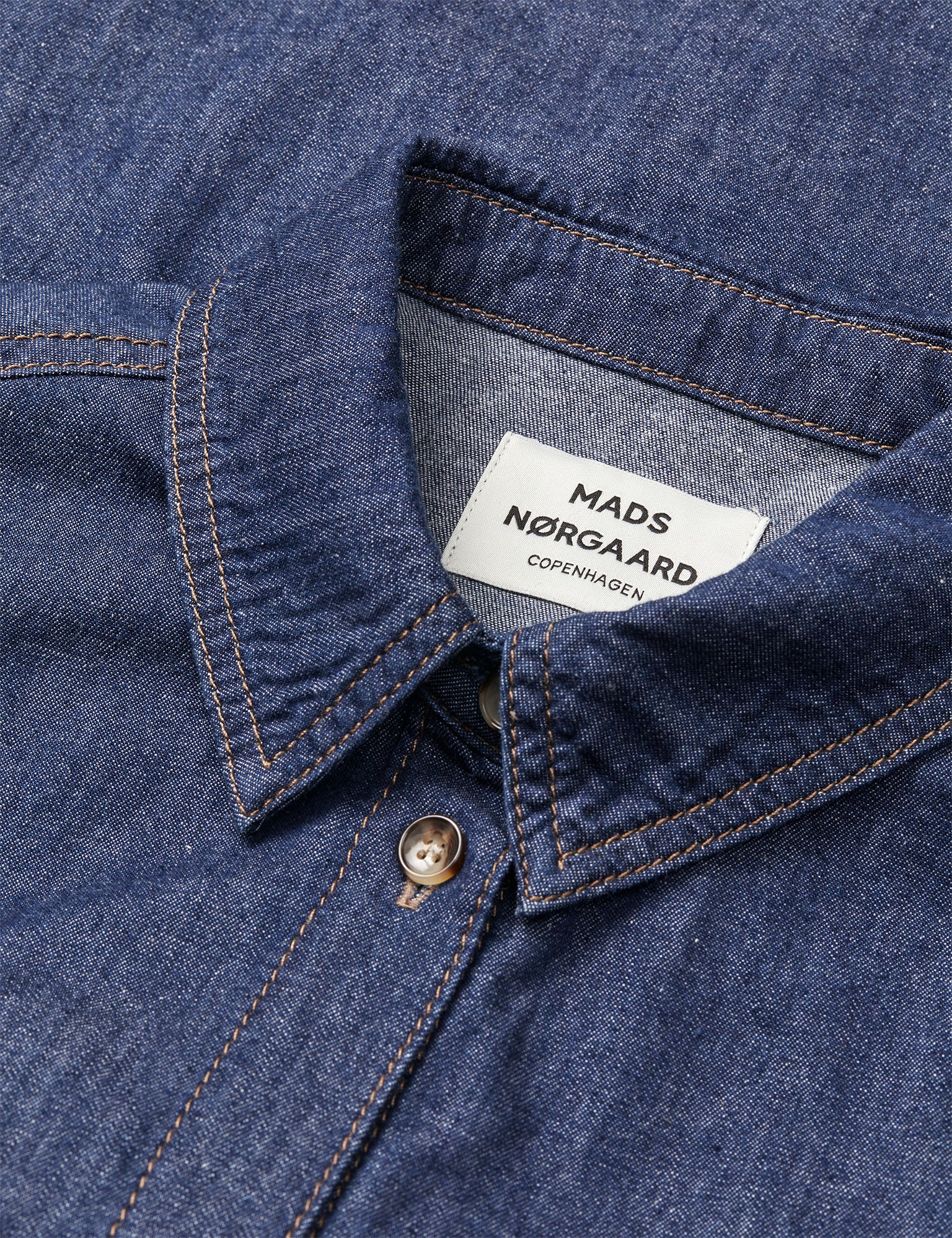 Air Denim Crani Shirt, Mid Blue Denim - Image 3