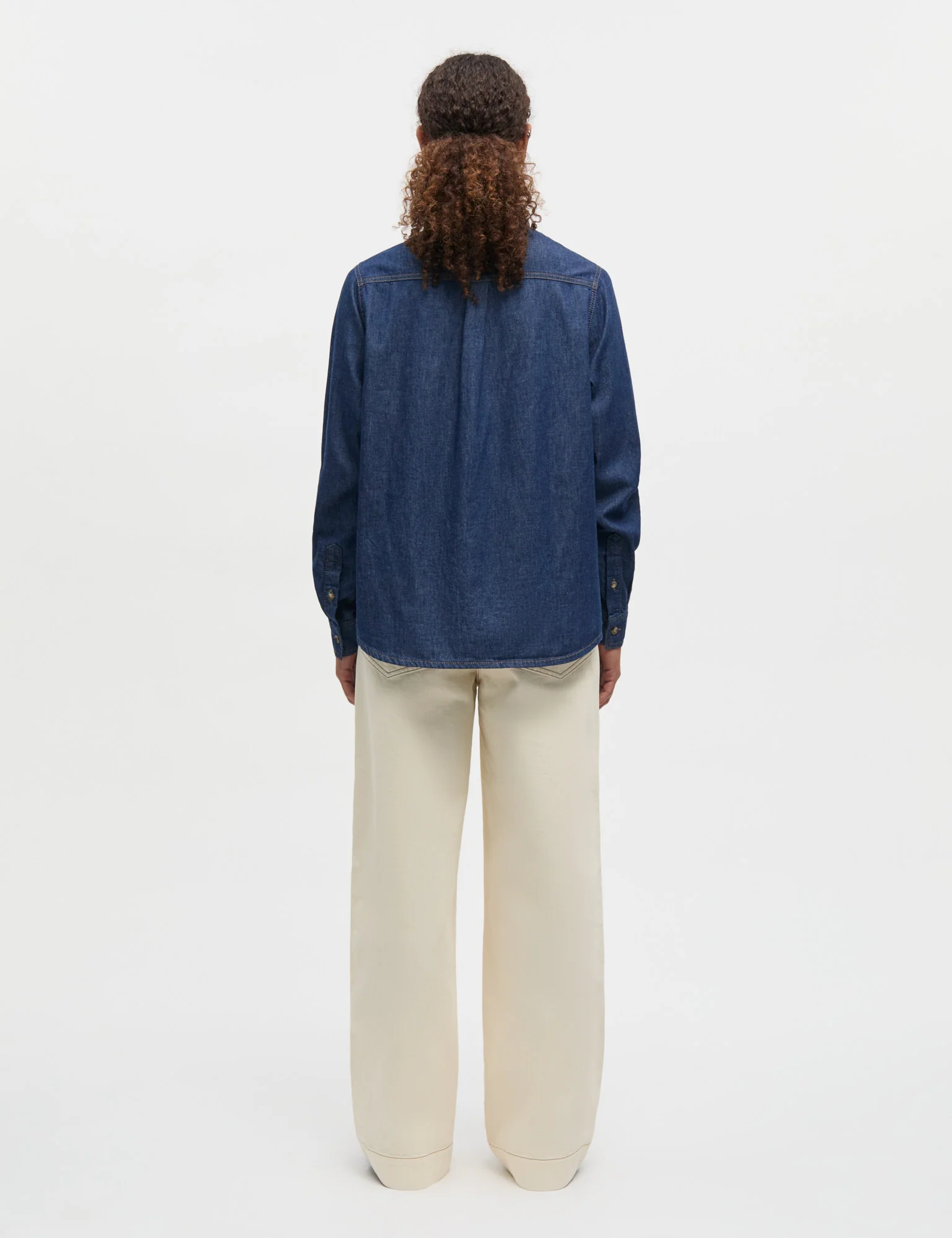 Air Denim Crani Shirt, Mid Blue Denim - Image 4