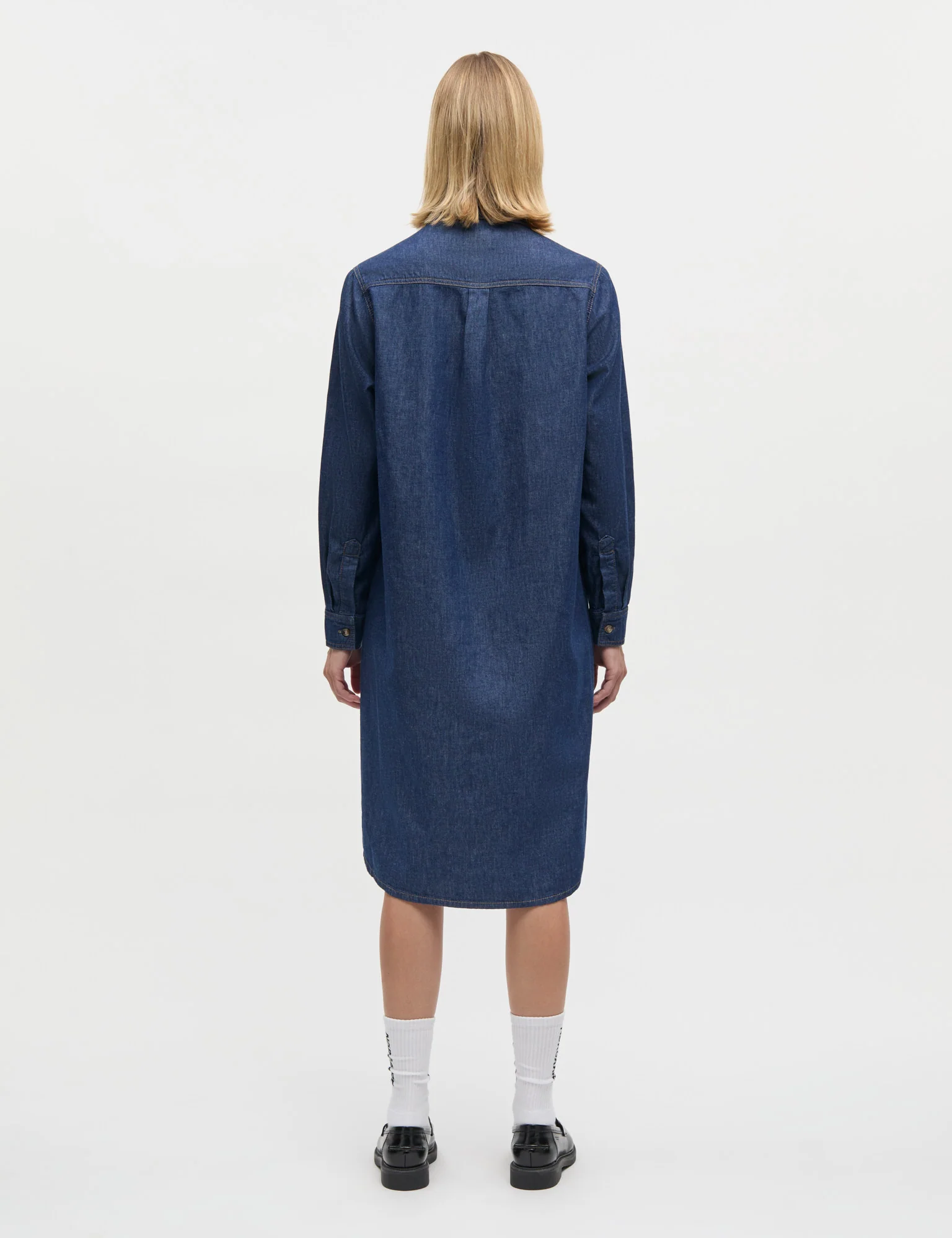 Air Denim Crissy Dress, Mid Blue Denim - Image 4