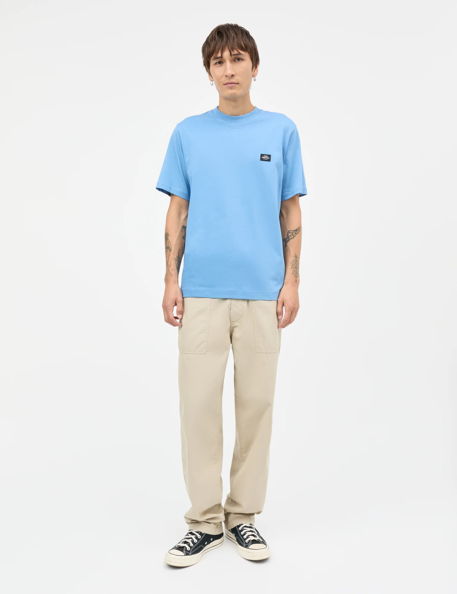 Cotton Jersey Frode Patch Tee, Riviera