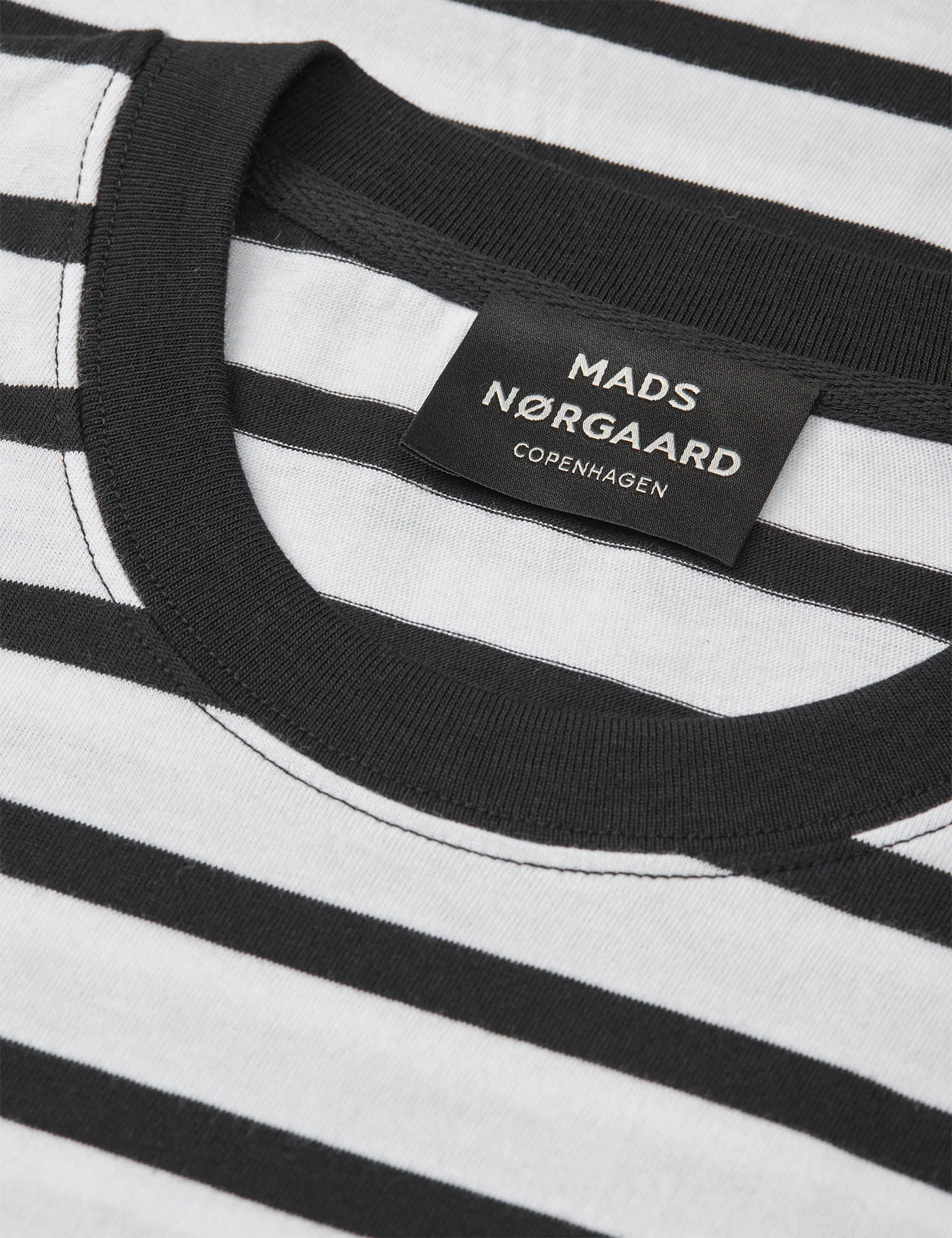 Cotton Jersey Stripe Frode Tee, Black/White - Image 3