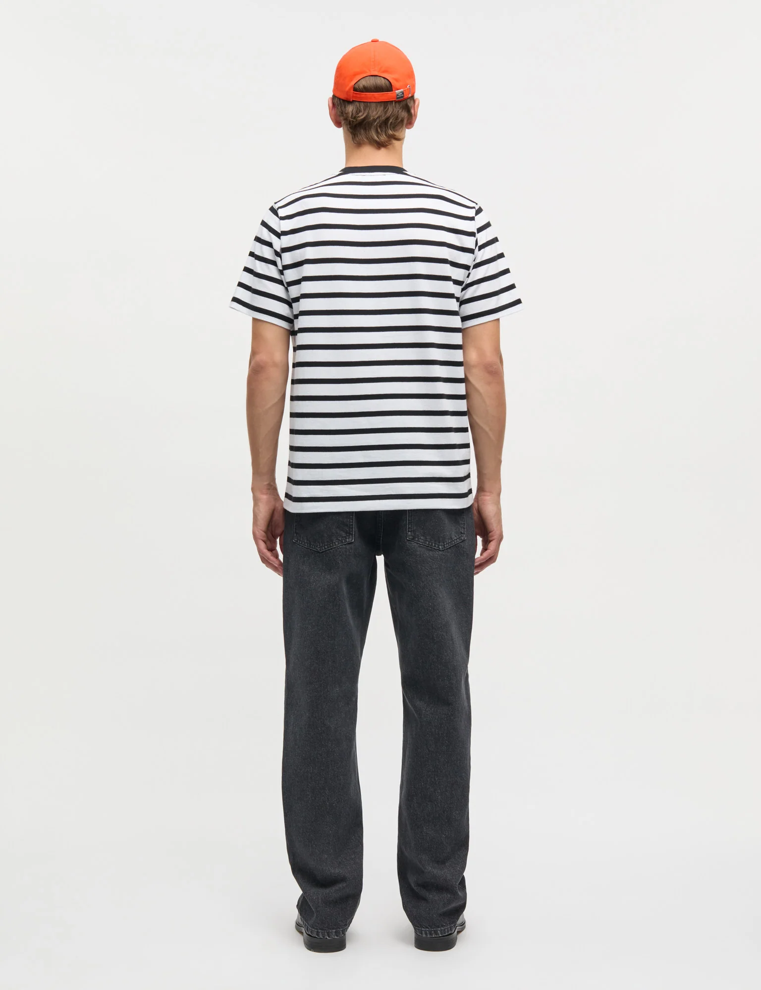 Cotton Jersey Stripe Frode Tee, Black/White - Image 4