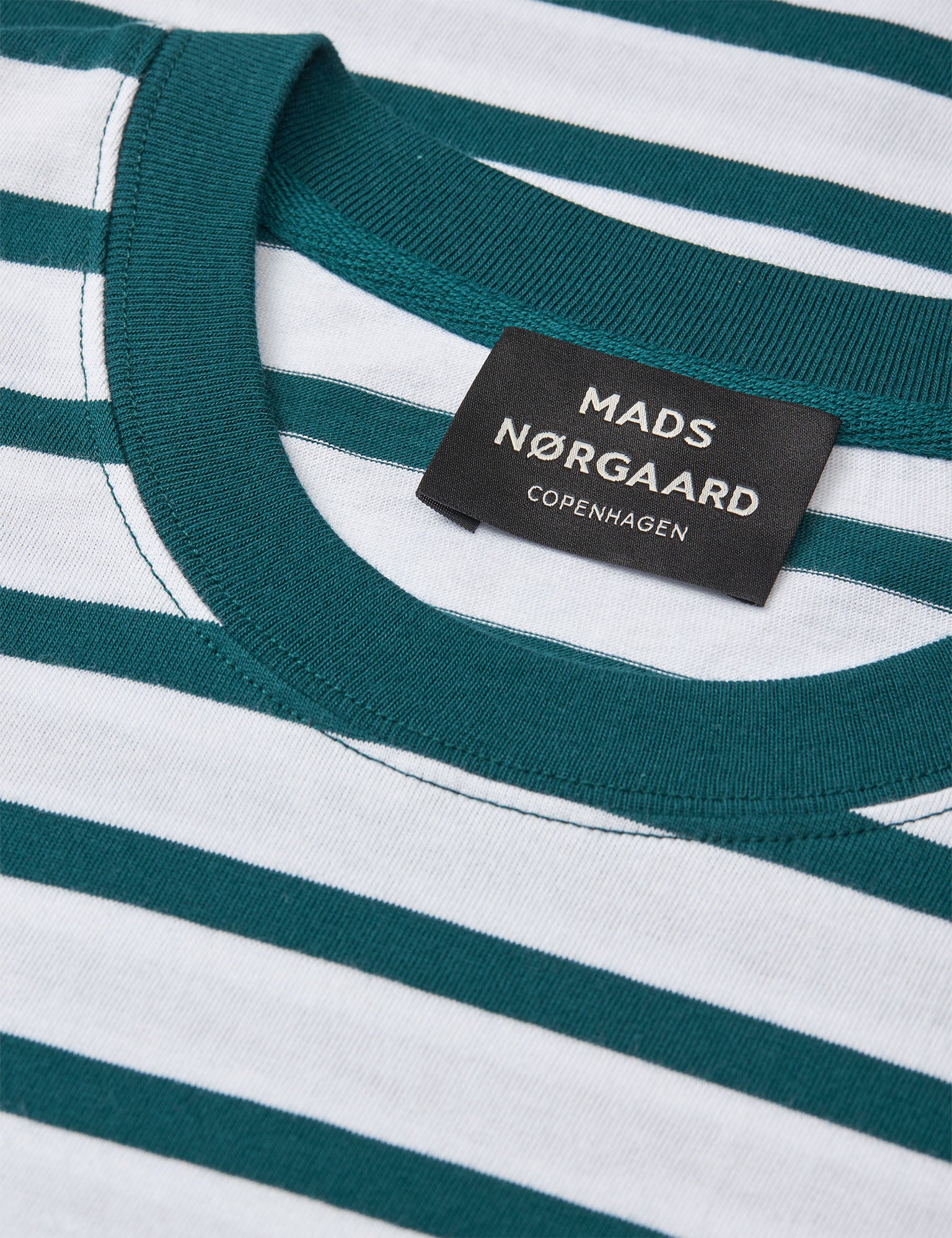 Cotton Jersey Stripe Frode Tee, Deep Sea/White - Image 3