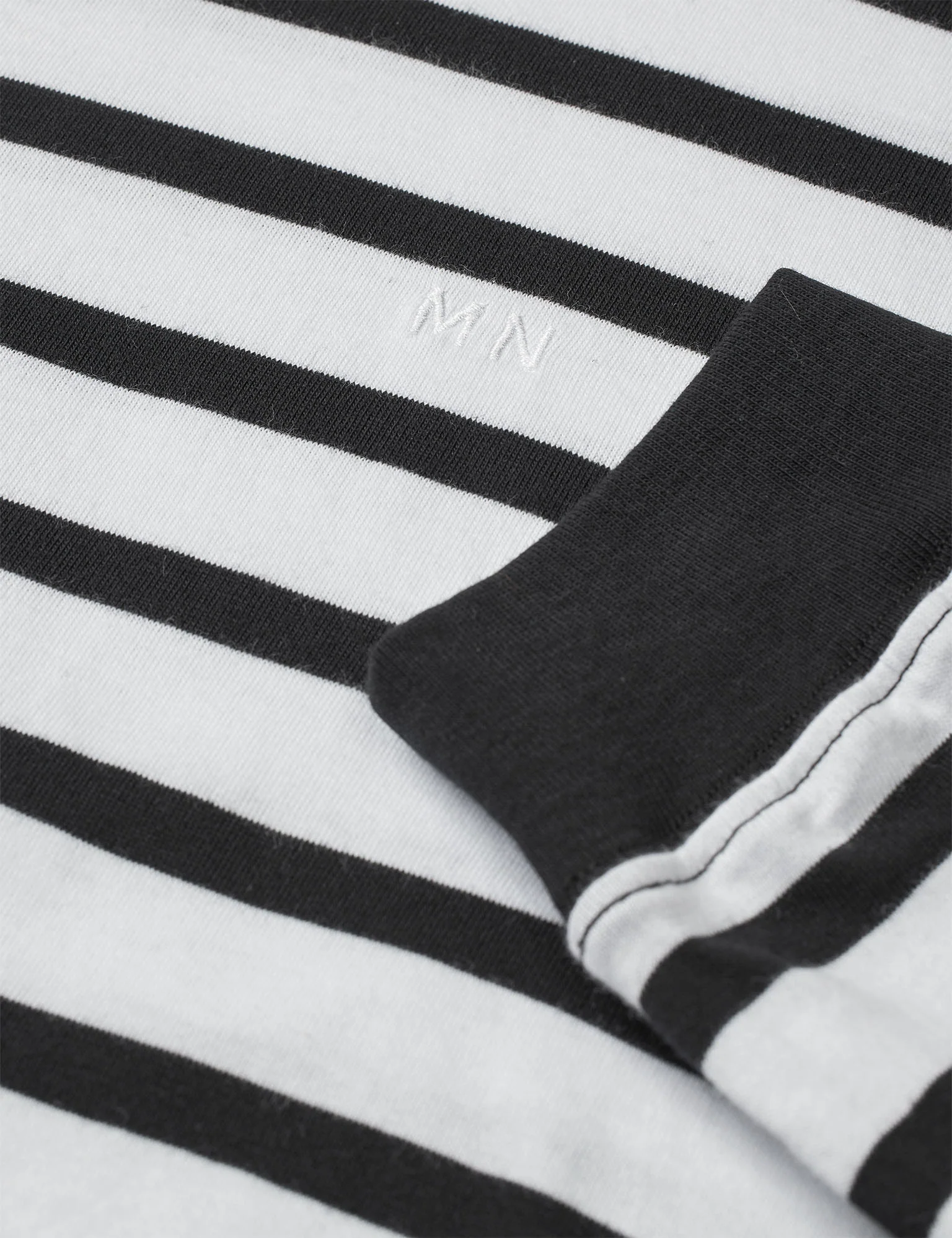 Cotton Jersey Stripe Frode Tee LS, Black/White - Image 3