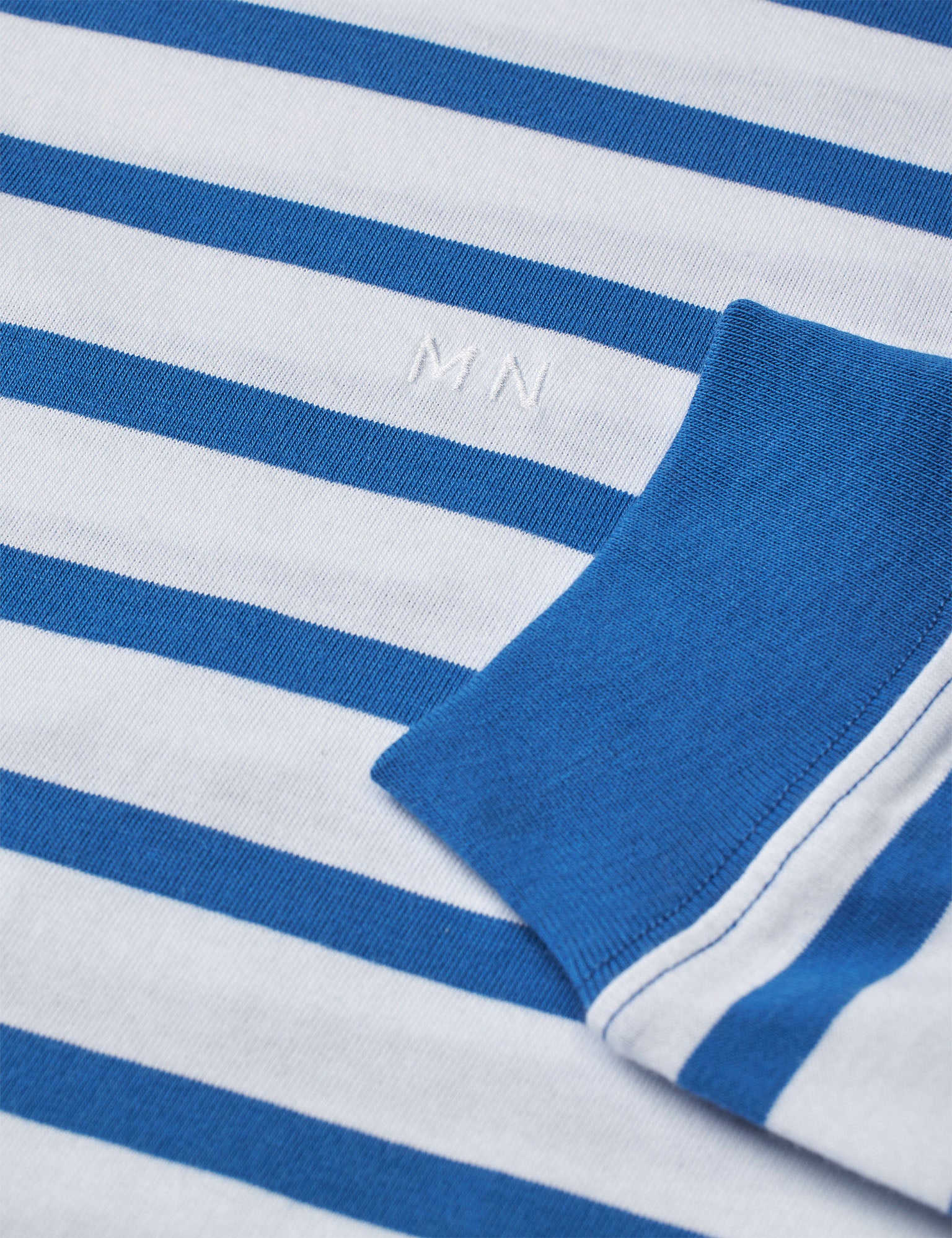 Cotton Jersey Stripe Frode Tee LS, Bright Cobalt/White - Image 4