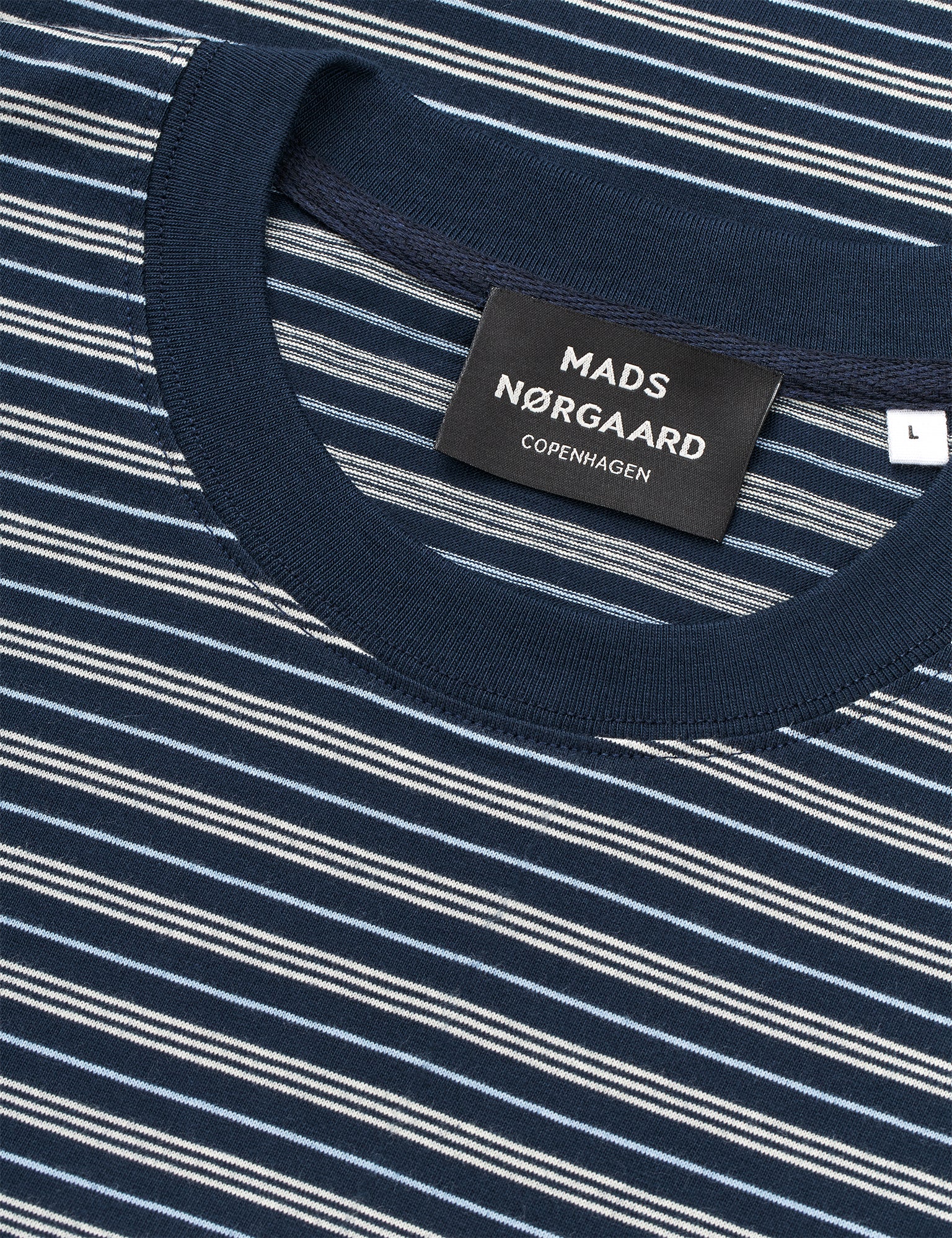 Cotton Jersey Stripe Frode Tee LS, Sky Captain/Vanilla Ice/Cashme - Image 3