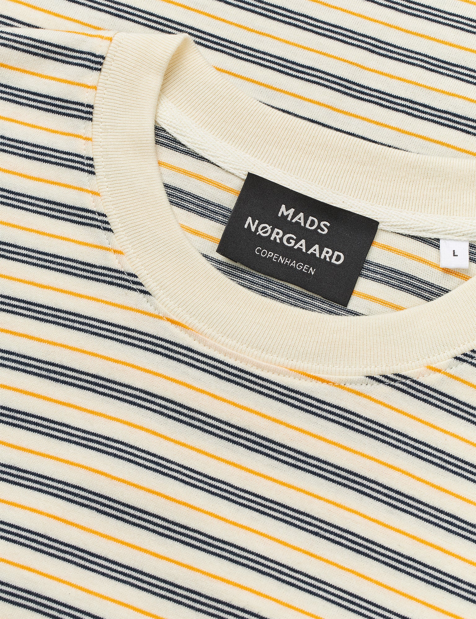 Cotton Jersey Stripe Frode Tee LS, Vanilla Ice/Sky Captain/Zinnia - Image 3