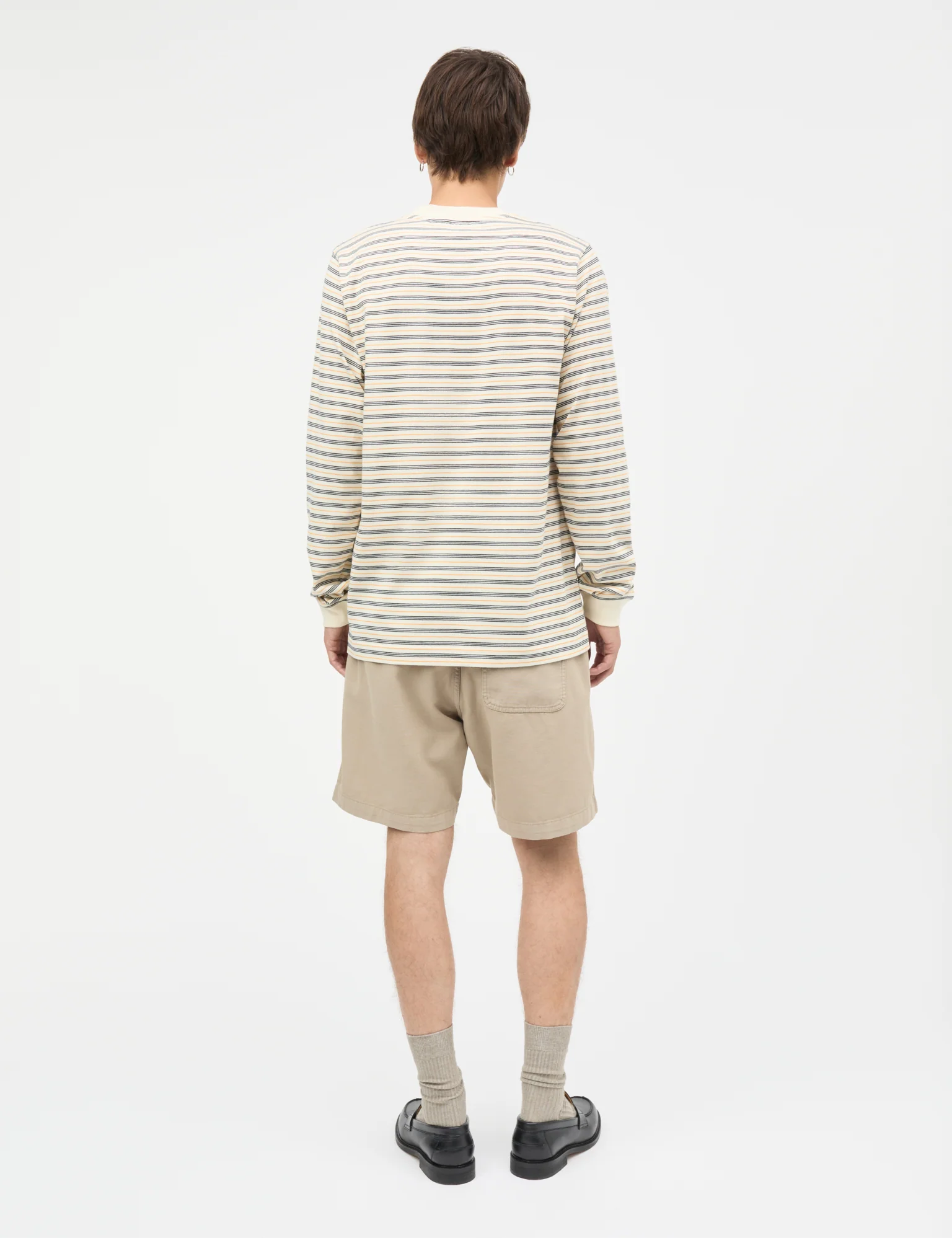 Cotton Jersey Stripe Frode Tee LS, Vanilla Ice/Sky Captain/Zinnia - Image 4