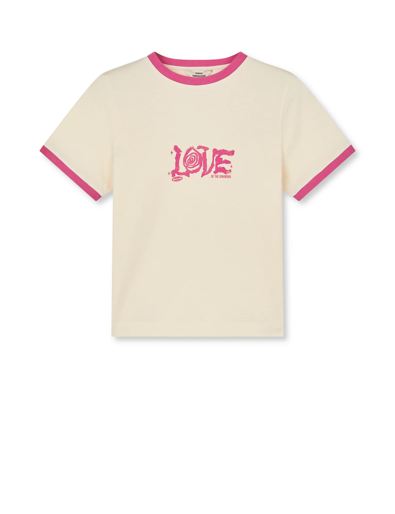Cotton Jersey Trinity Tee, Vanilla Ice/Carmine Rose - Image 2