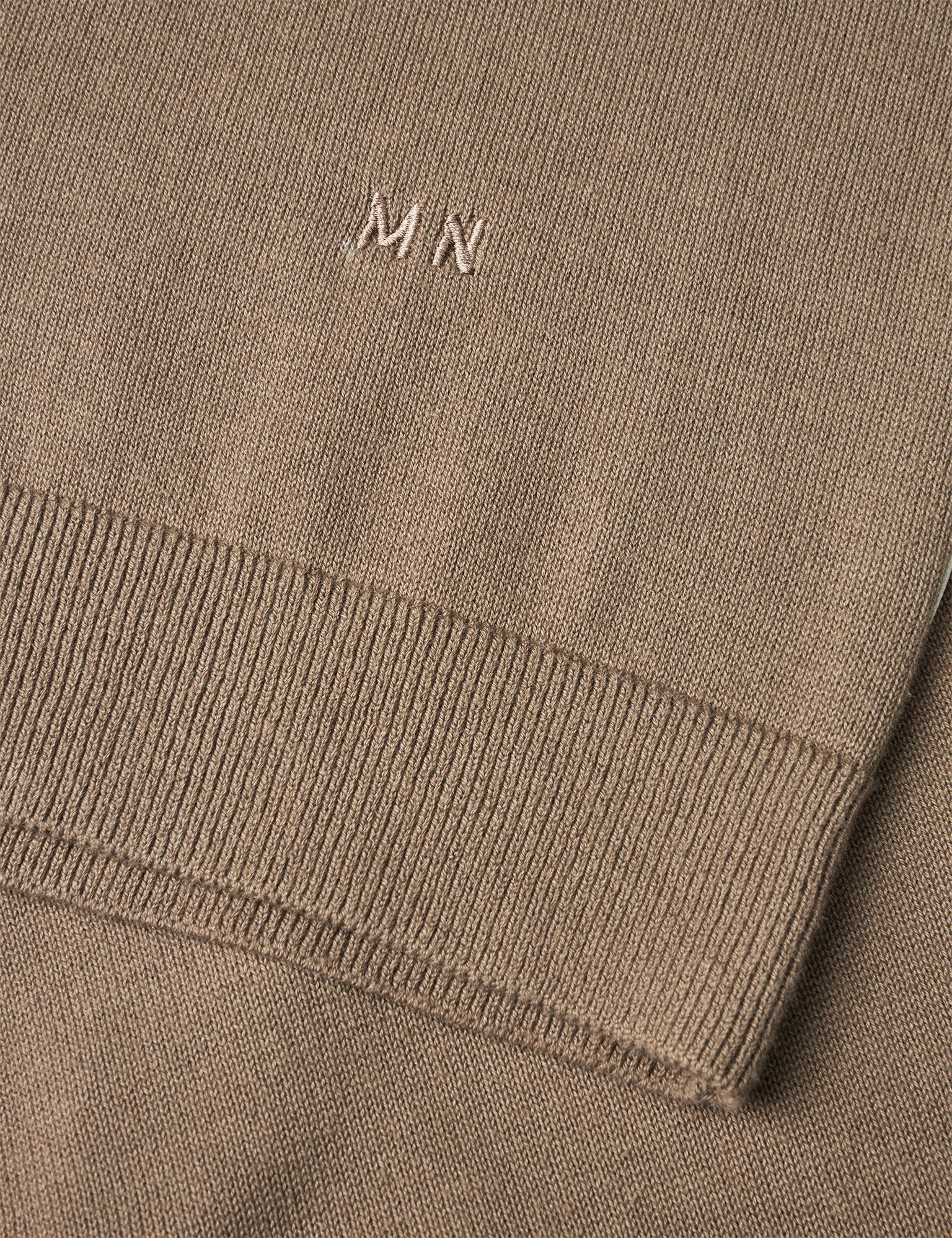 Cotton Knit Pelle Polo Tee, Walnut - Image 3