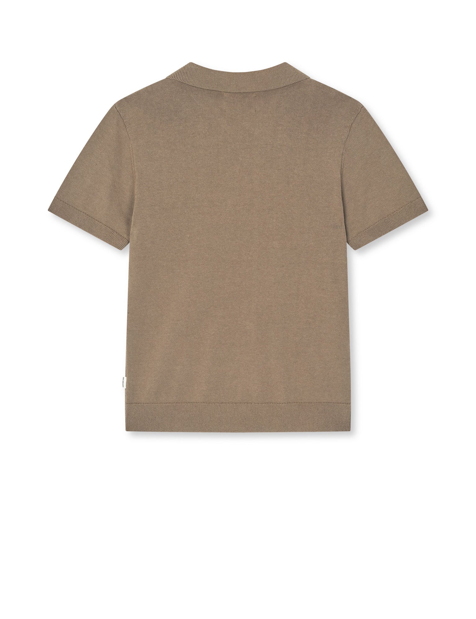 Cotton Knit Pelle Polo Tee, Walnut - Image 5