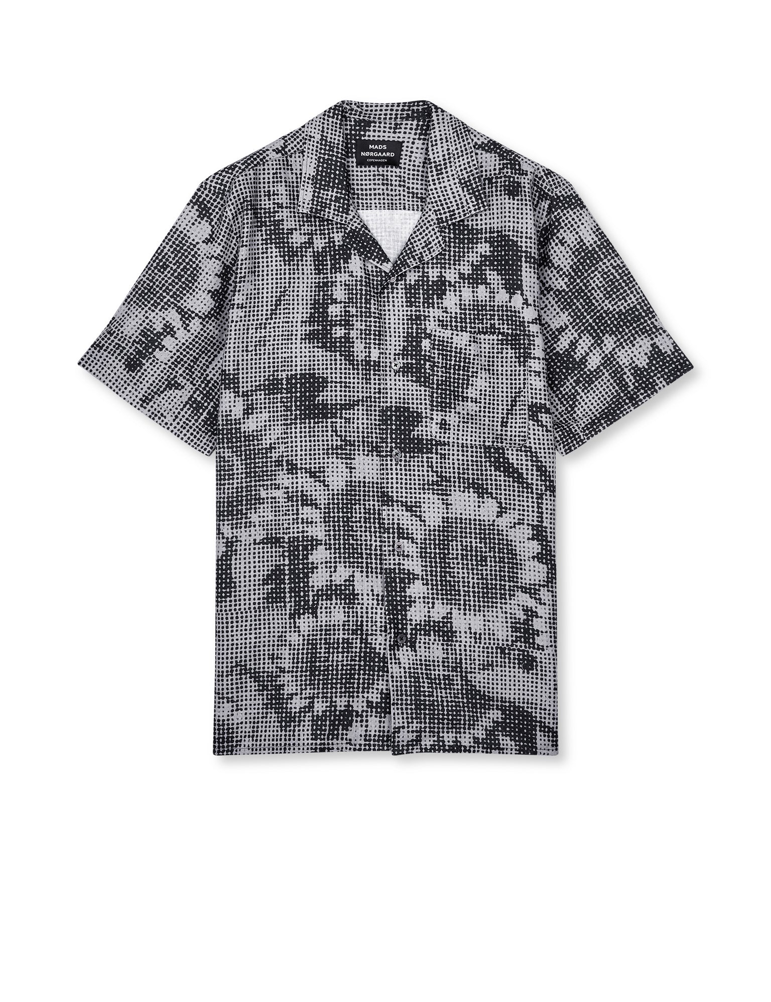 Cotton Linen Kenji AOP Shirt SS, Plaza Taupe/Sky Captain AOP - Image 2