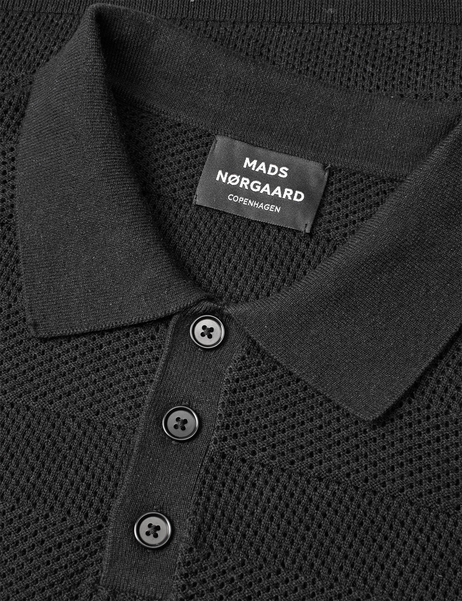 Cotton Lino Arlo Polo, Black - Image 2