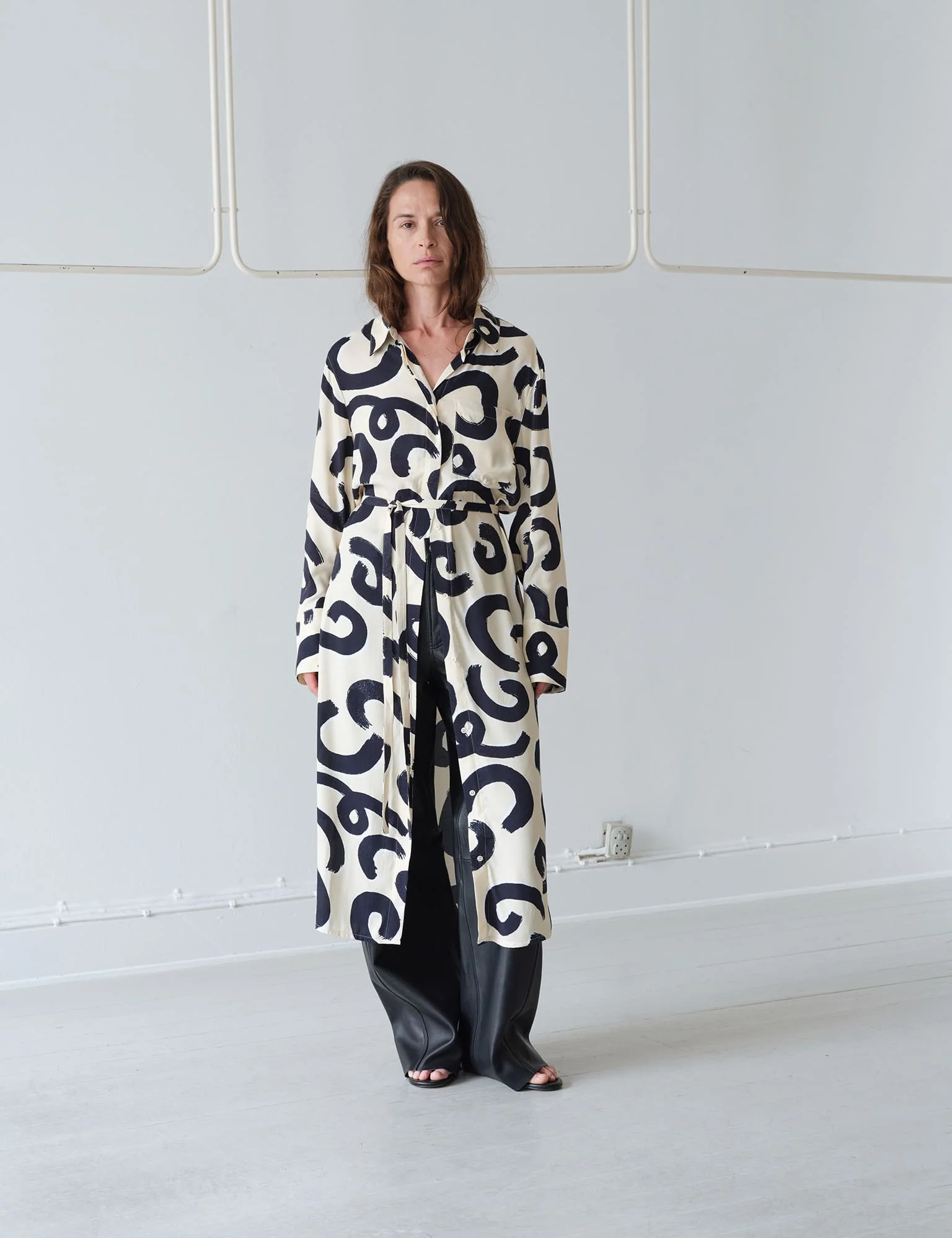 Delicate Twill Cany Dress AOP, Swirl AOP/Almond Oil - Image 4