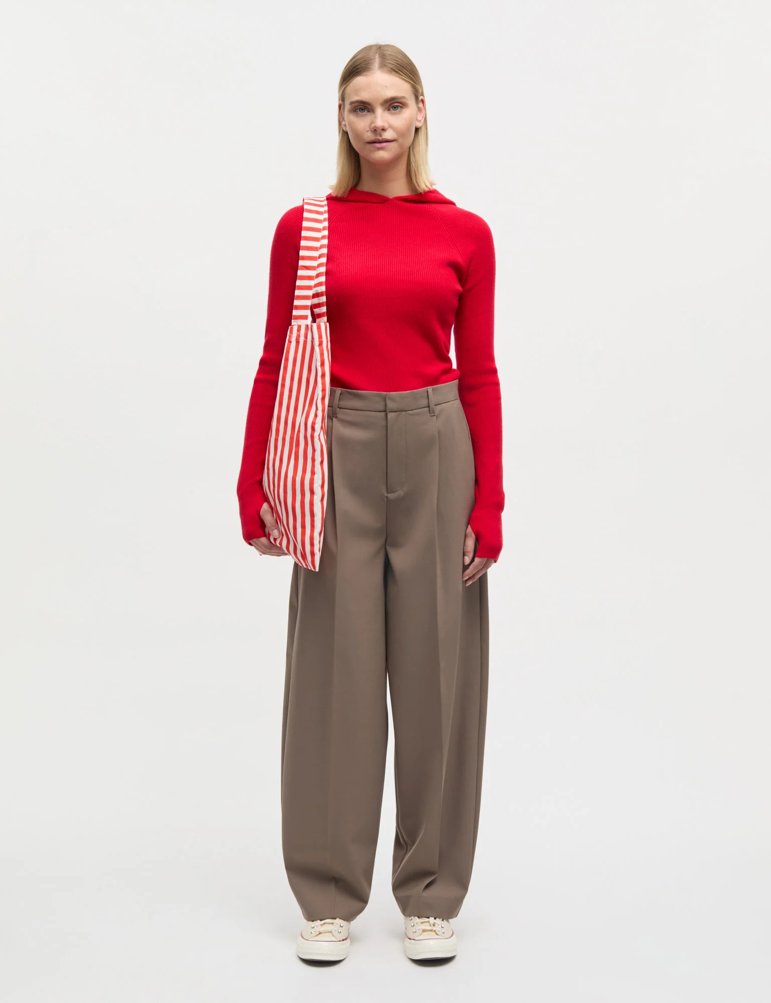 Dense Weave Maria Pants, Walnut - Image 2