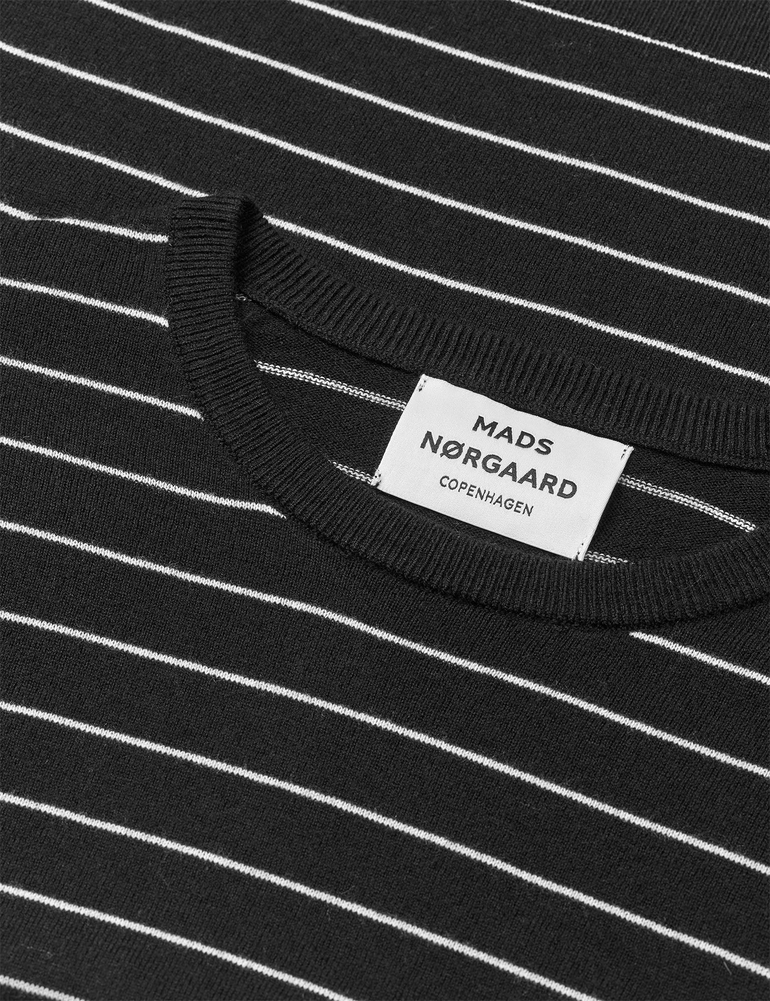 Fine Merino Emma Stripe Knit, Black/Vanilla Ice - Image 3