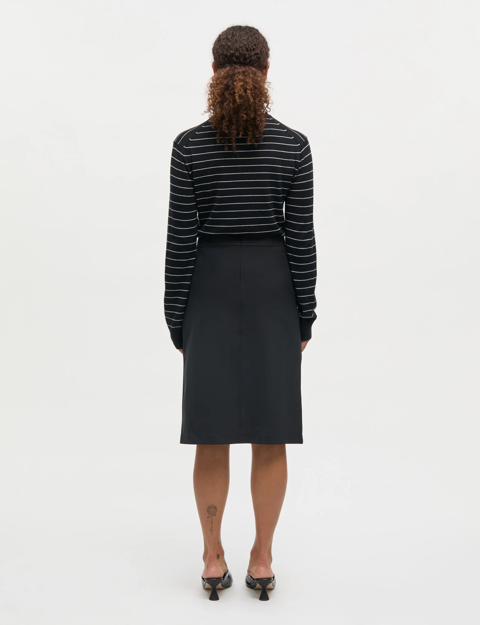 Fine Merino Emma Stripe Knit, Black/Vanilla Ice - Image 4