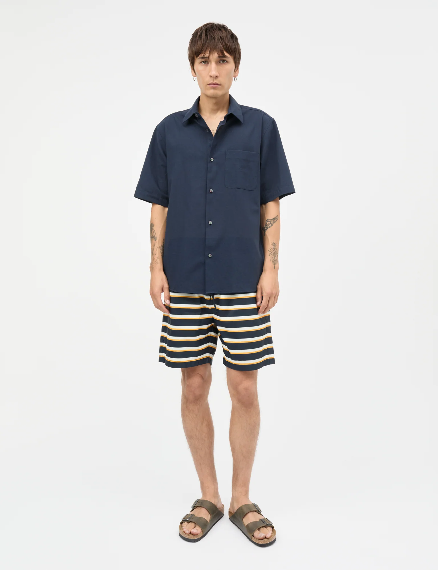 Grida Cotton Victor Shirt SS, Sky Captain