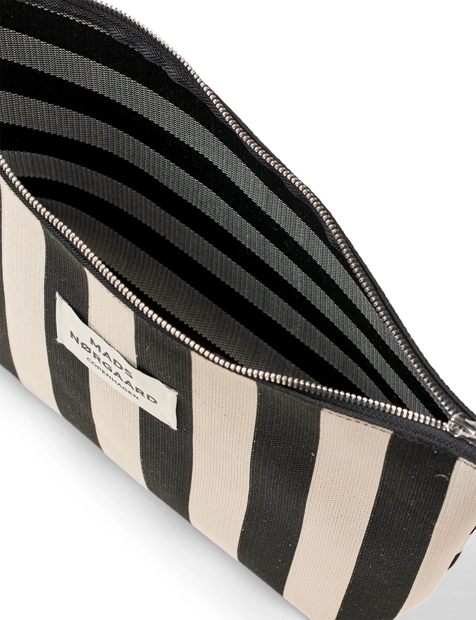 Knit Stripe Hilden Toiletry Bag, Black/White - Image 2