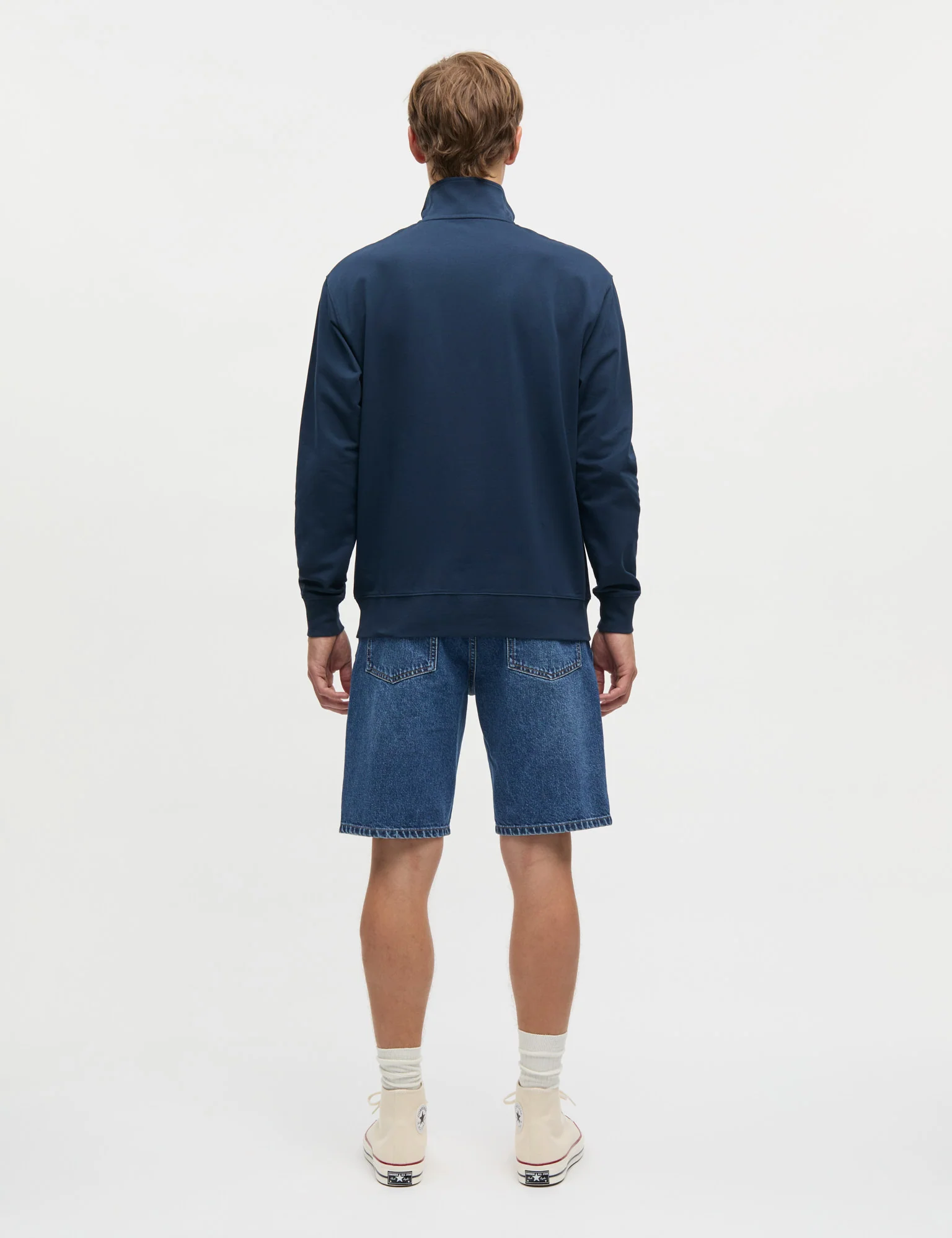 Light Terry Hans Half zip Sweat, Sky Captain - Image 4