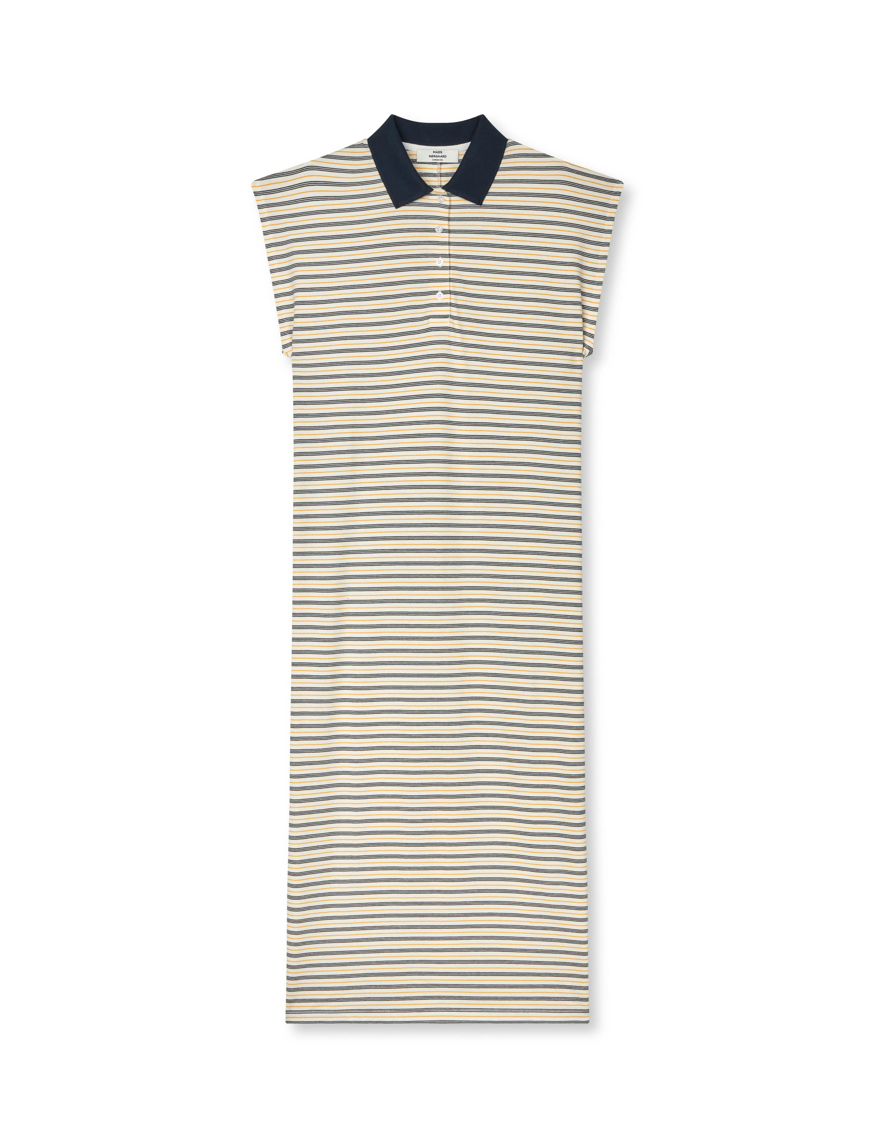 Light Terry Polly Dress, Vanilla Ice/Sky Captain/Zinnia - Image 3