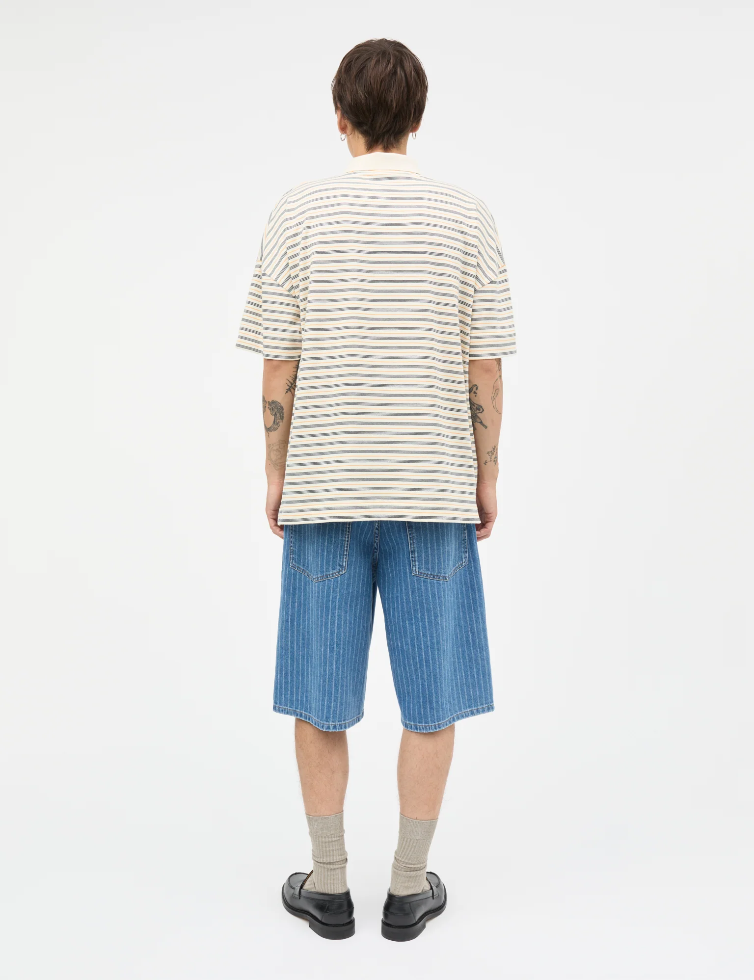 Light Terry Polo SS ST  Tee, Vanilla Ice/Sky Captain/Zinnia - Image 4