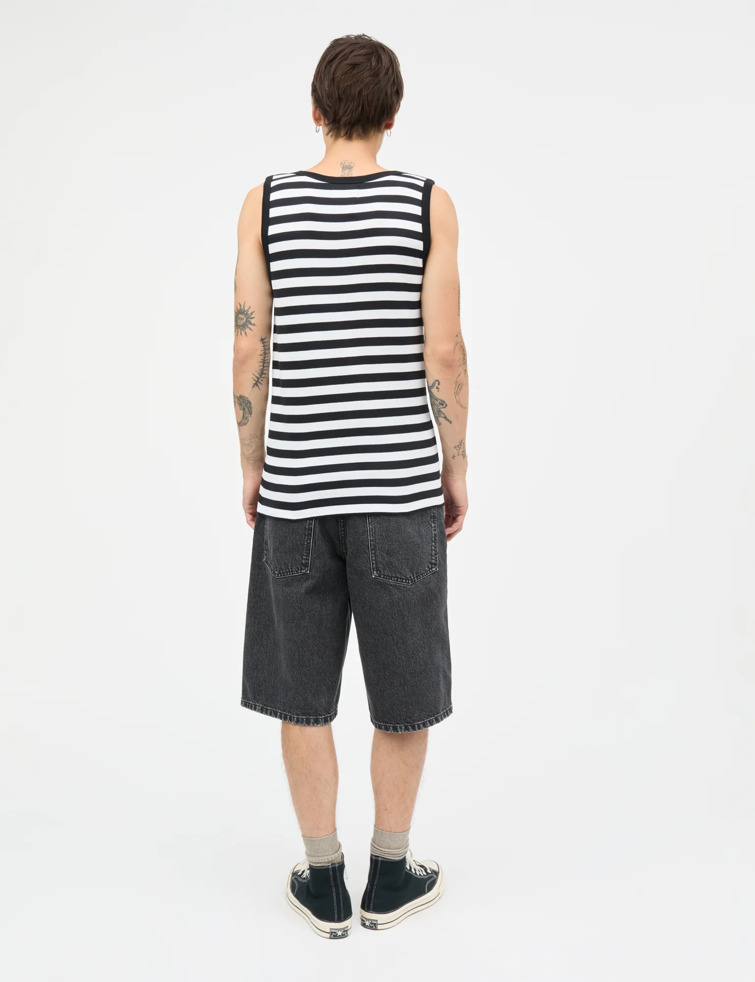 Midi Rib Tank Top, Black / White - Image 4