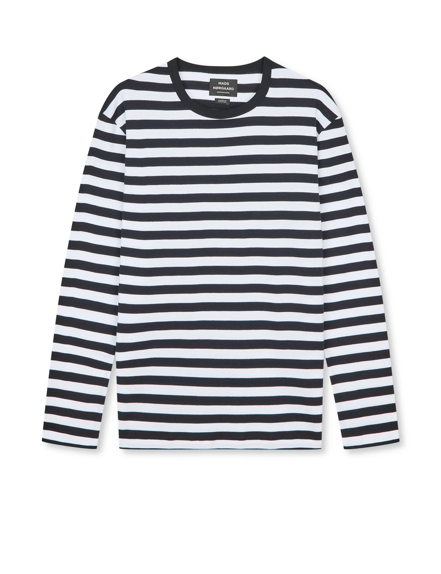 Midi Rib Tobias Tee LS, Black / White - Image 2