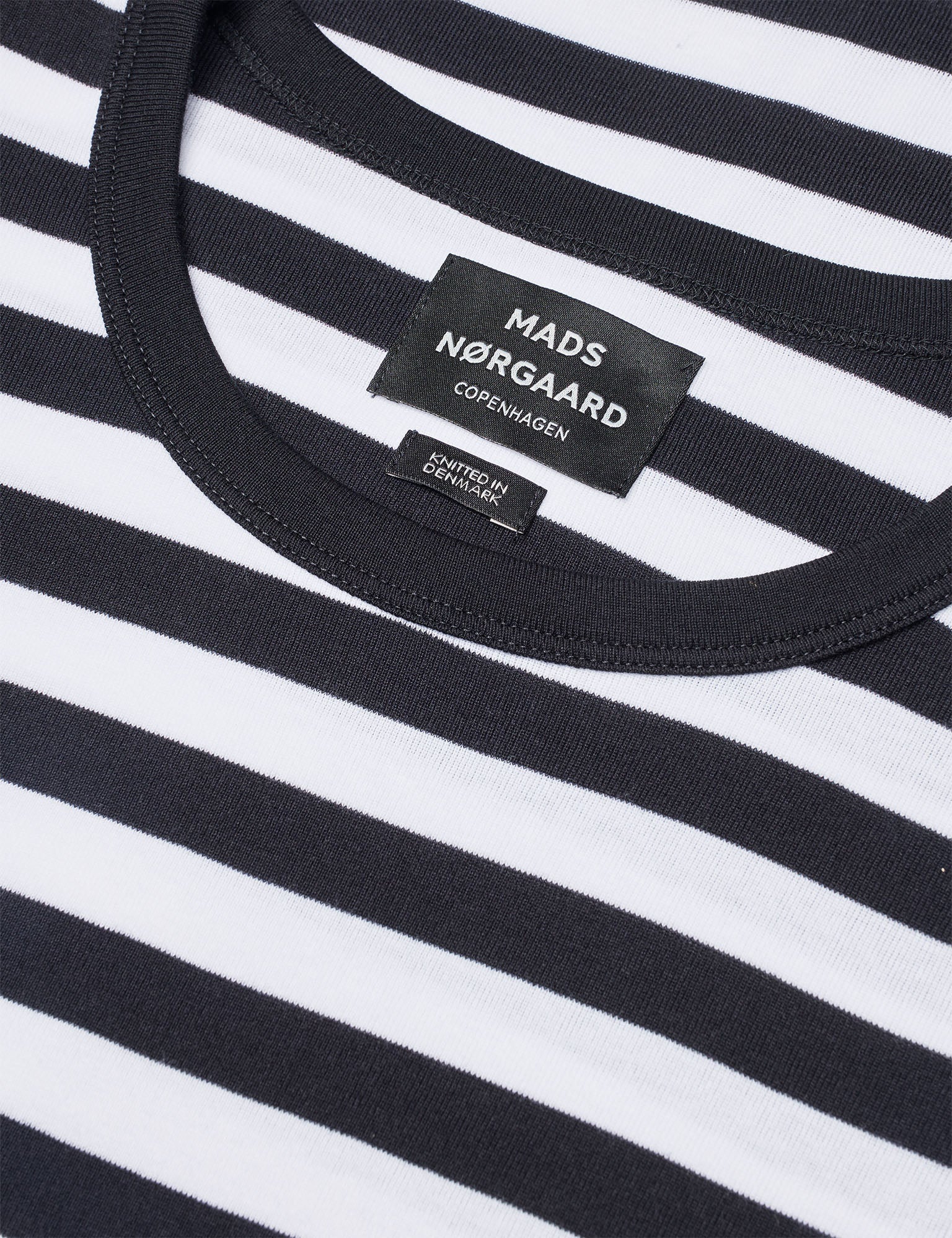 Midi Rib Tobias Tee LS, Black / White - Image 3