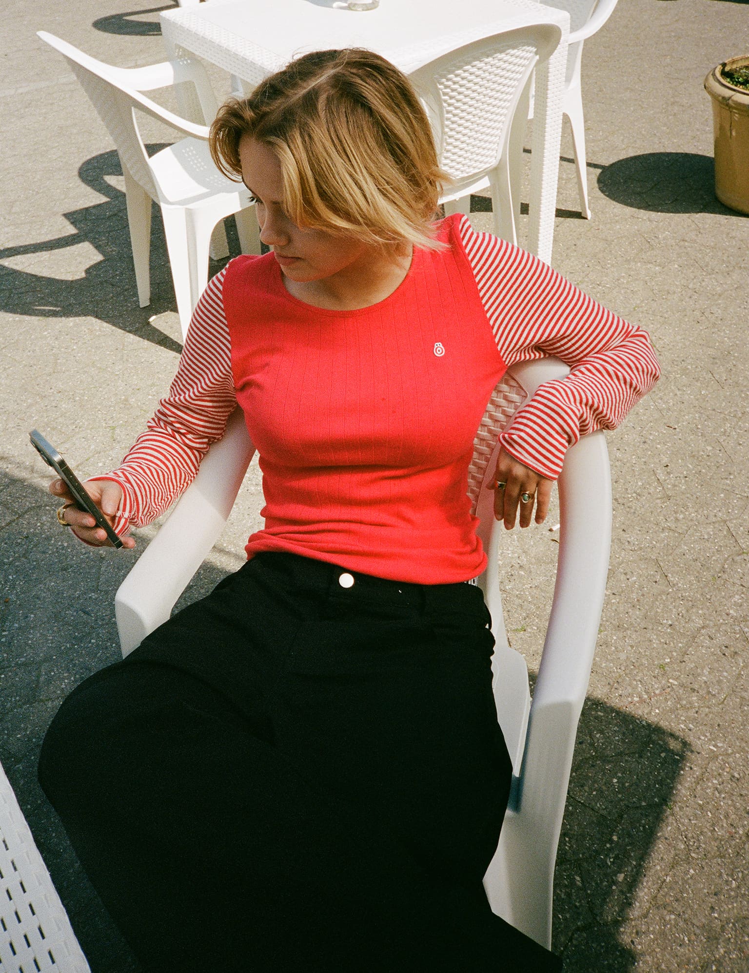 NPS Öhouse Cropped Tee, Red/Ecru - Image 4