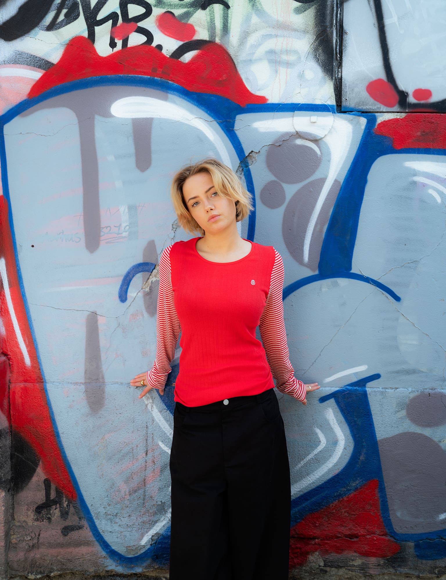 NPS Öhouse Cropped Tee, Red/Ecru - Image 5