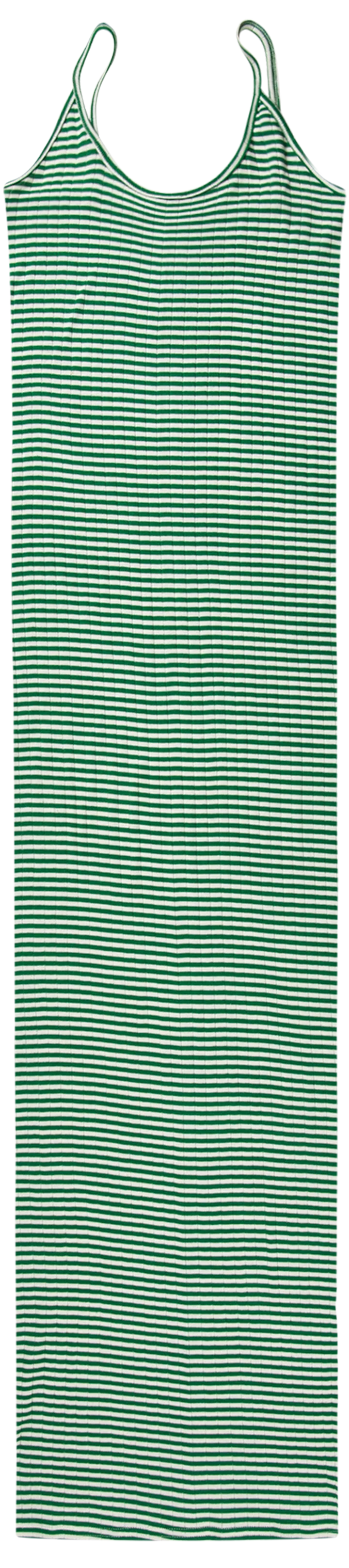 NPS Strap Dress Fine Stripe, Green/Ecru - Image 2