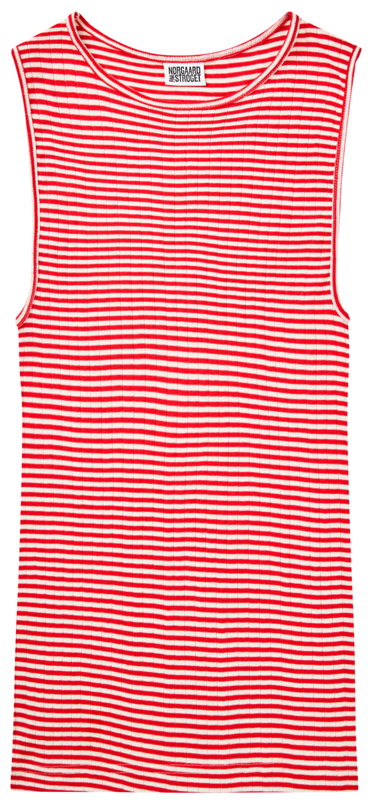 NPS Tank Top Fine Stripe, Red/Ecru - Image 2