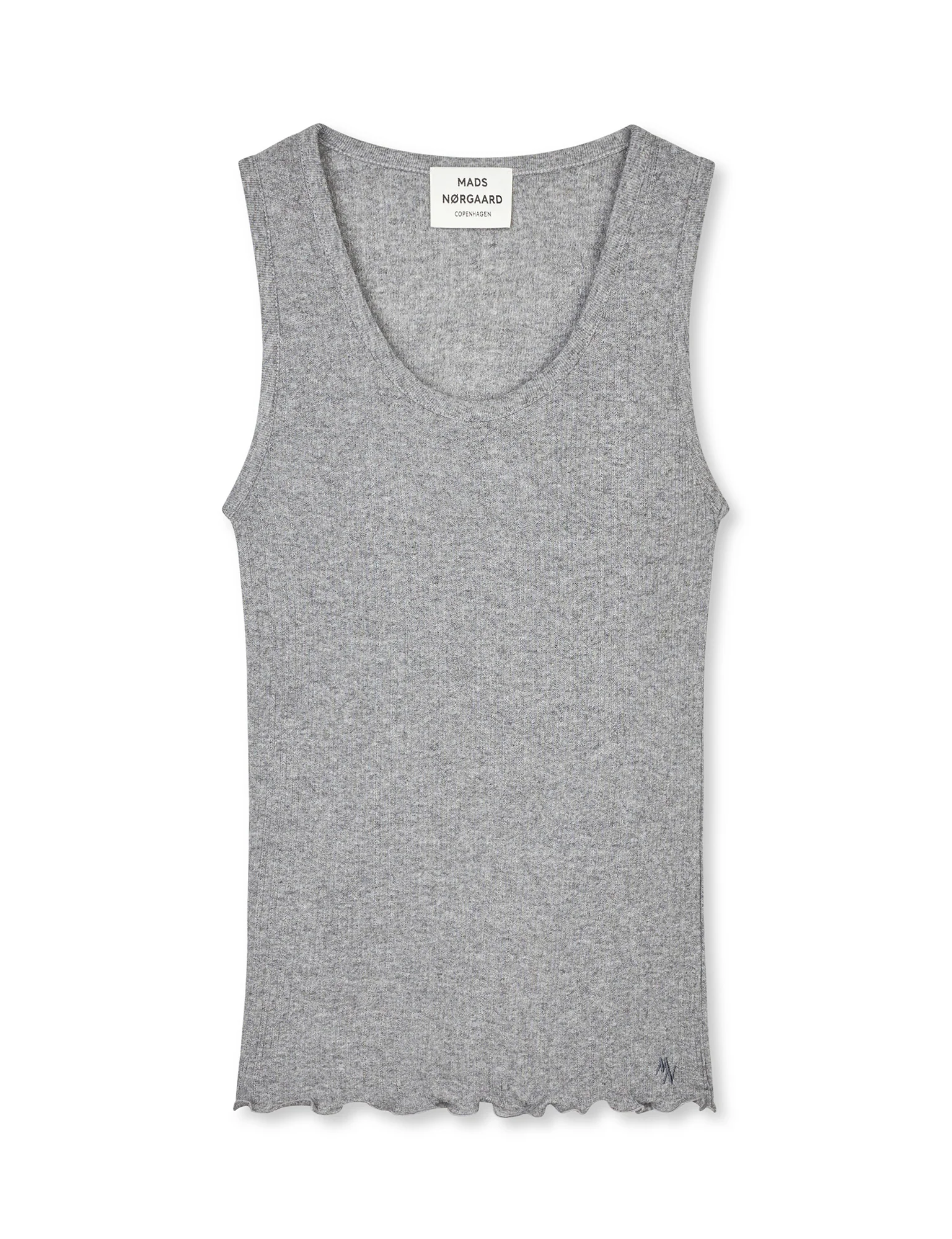 Point Wool Love Top, Grey Melange