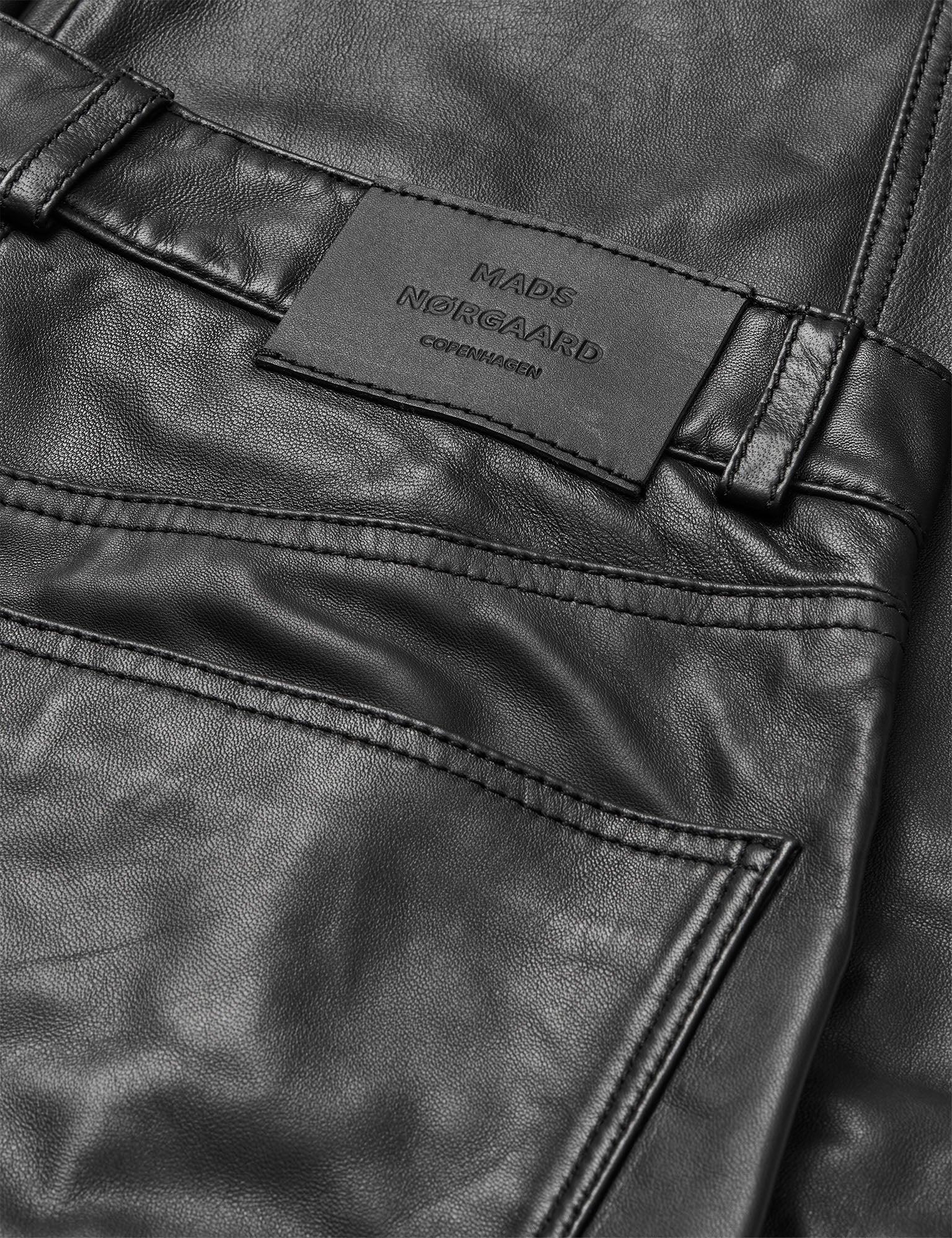 Shiny Leather Christel Pants, Black - Image 3