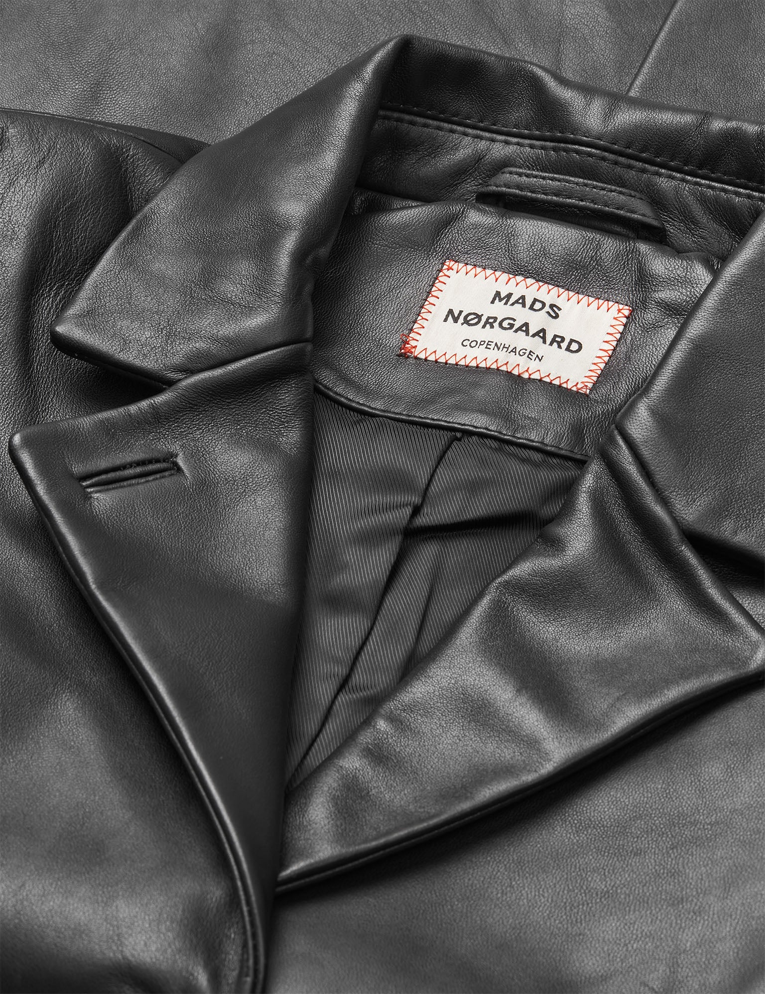 Shiny Leather Lesley Blazer, Black - Image 5