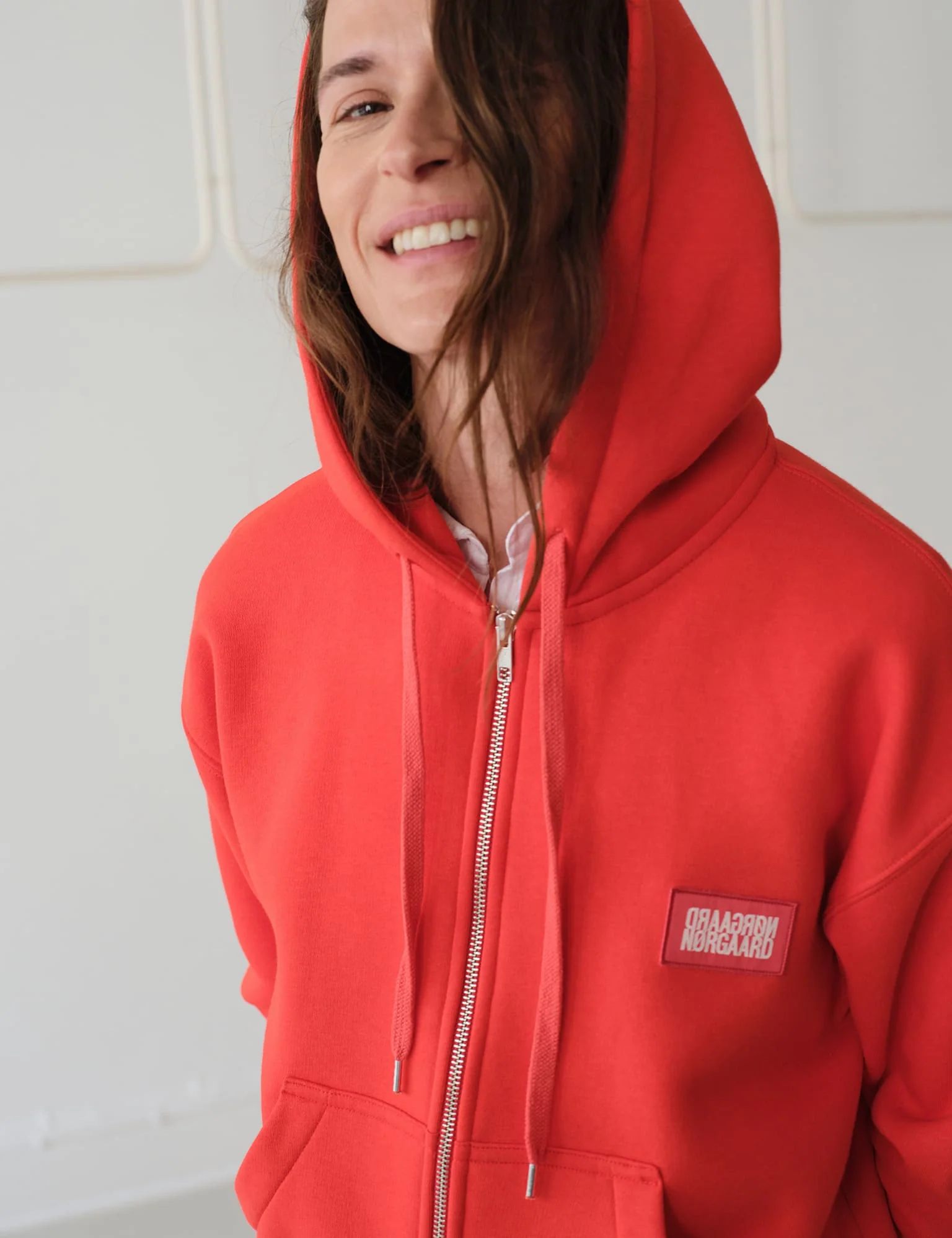 Standard Bobo Hood Sweatshirt, Fiery Red - Image 2