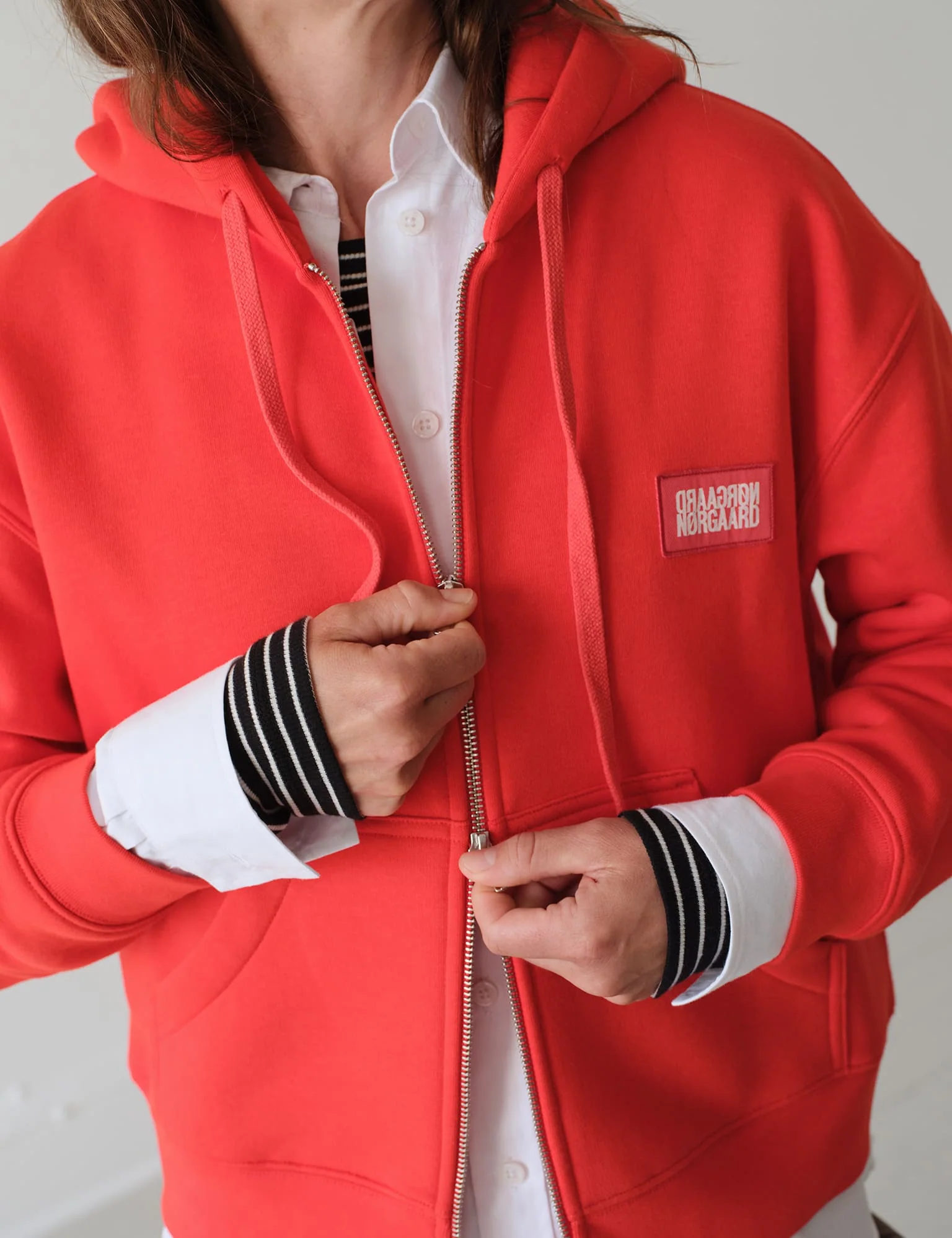 Standard Bobo Hood Sweatshirt, Fiery Red - Image 3