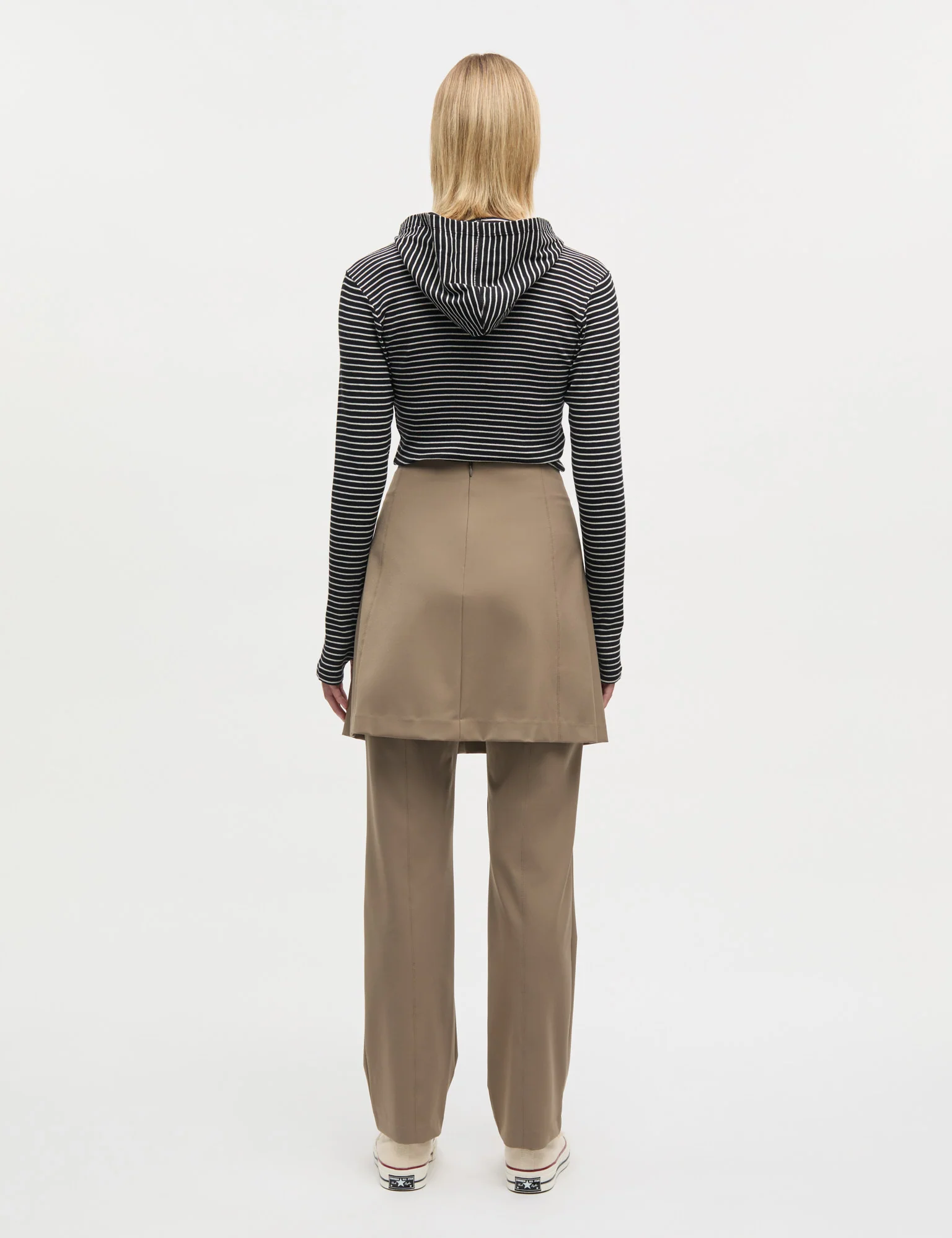 Stretchy Nylon Roberta Skirt, Walnut - Image 4
