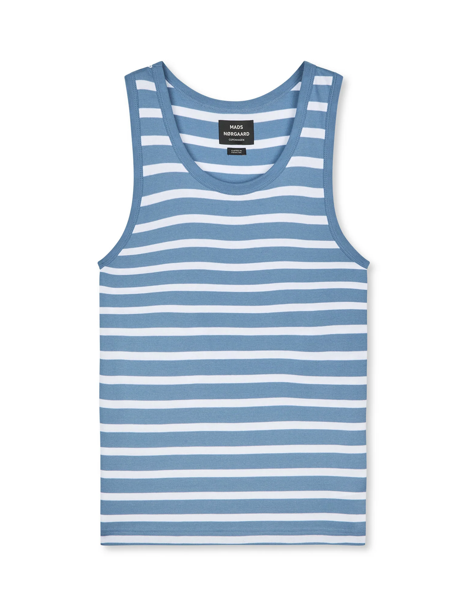 Trio Rib Tank Top, Riviera/White - Image 2