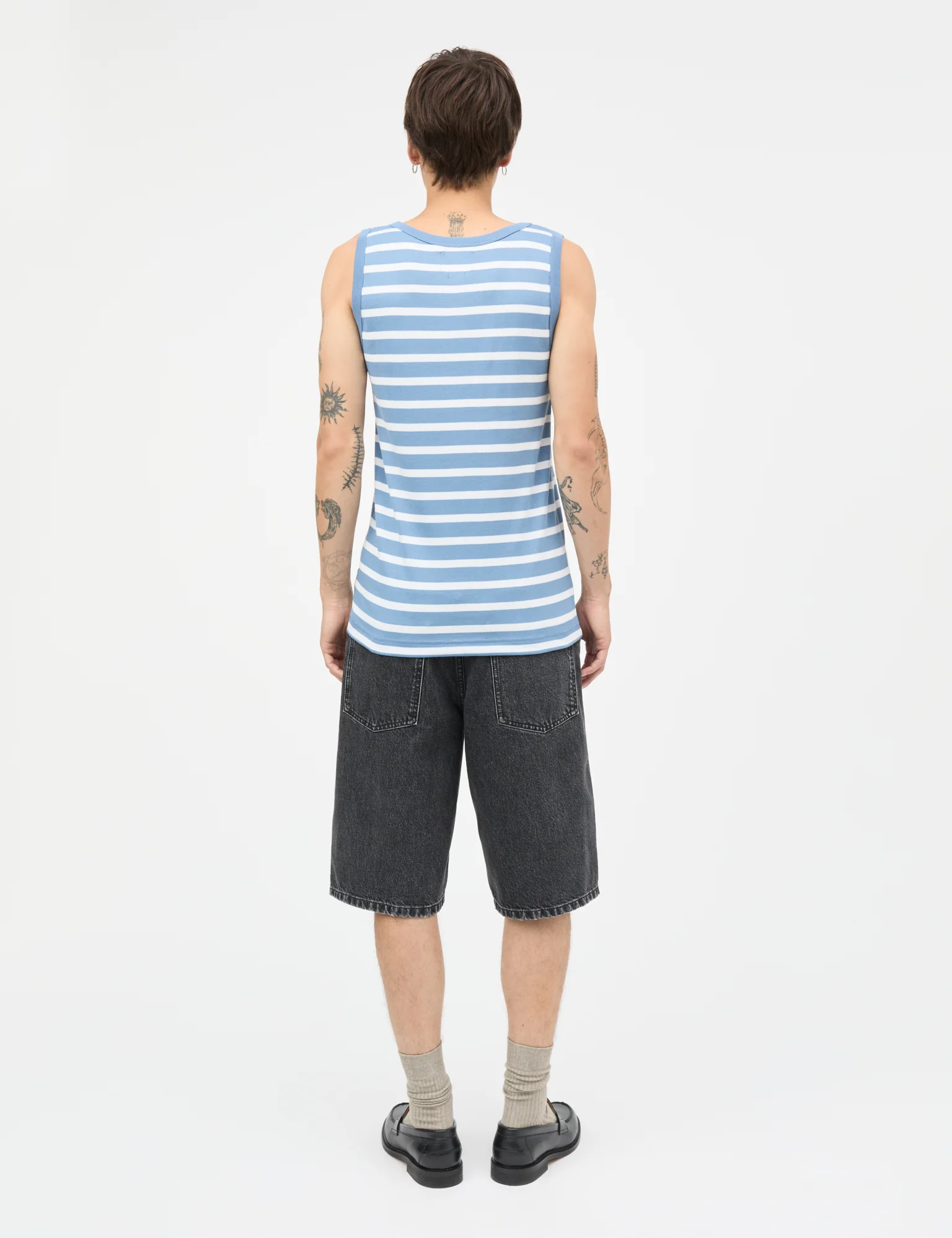 Trio Rib Tank Top, Riviera/White - Image 4